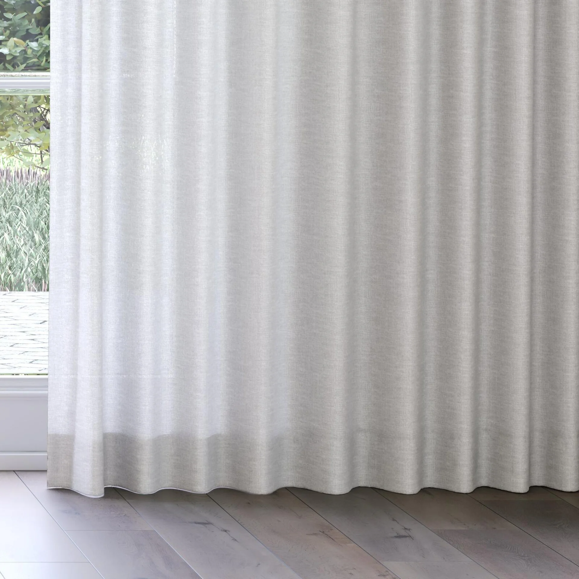 Bottom view of Motion Limestone, on curtain rail