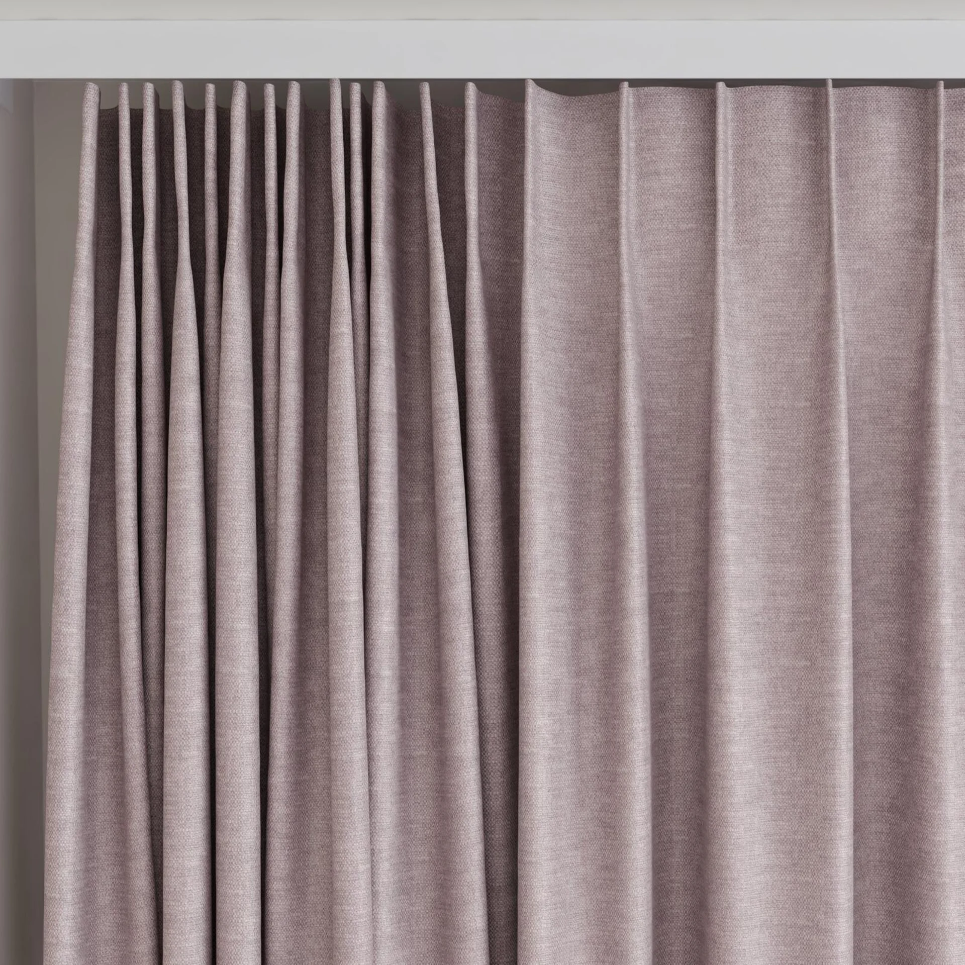 Top view of Colourwash Parma, on curtain rail