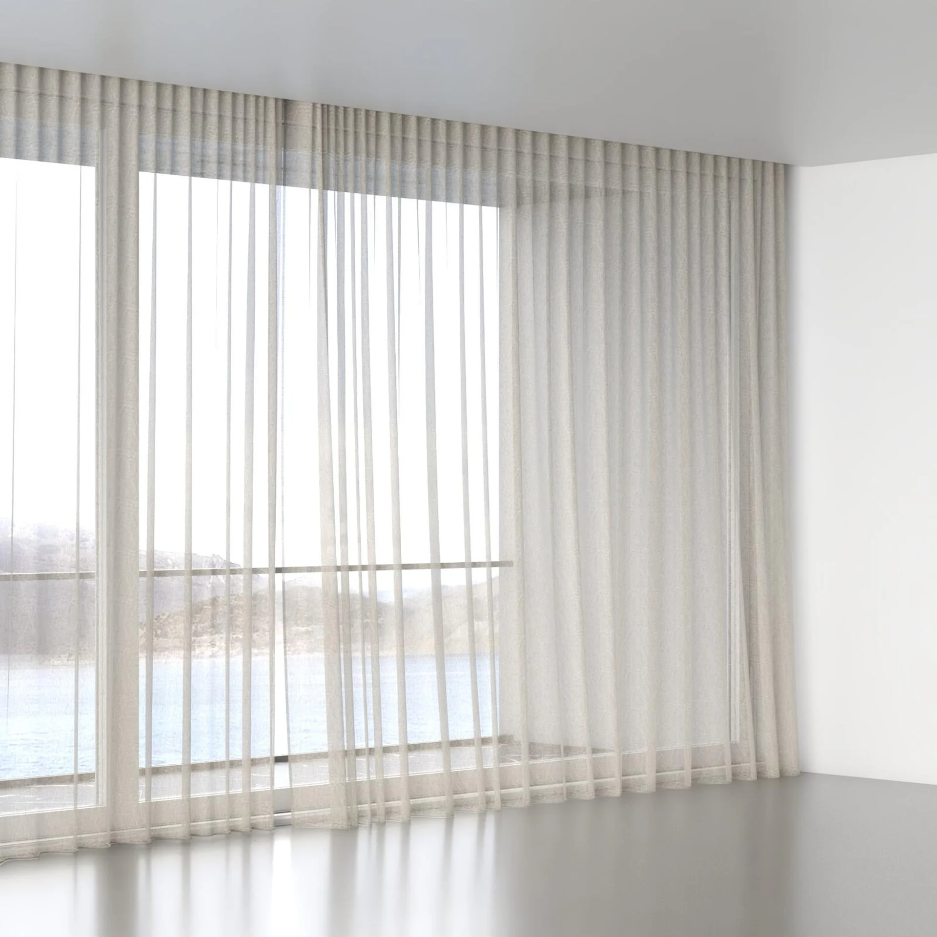 Full view of Henriette Raffia, wave pleat