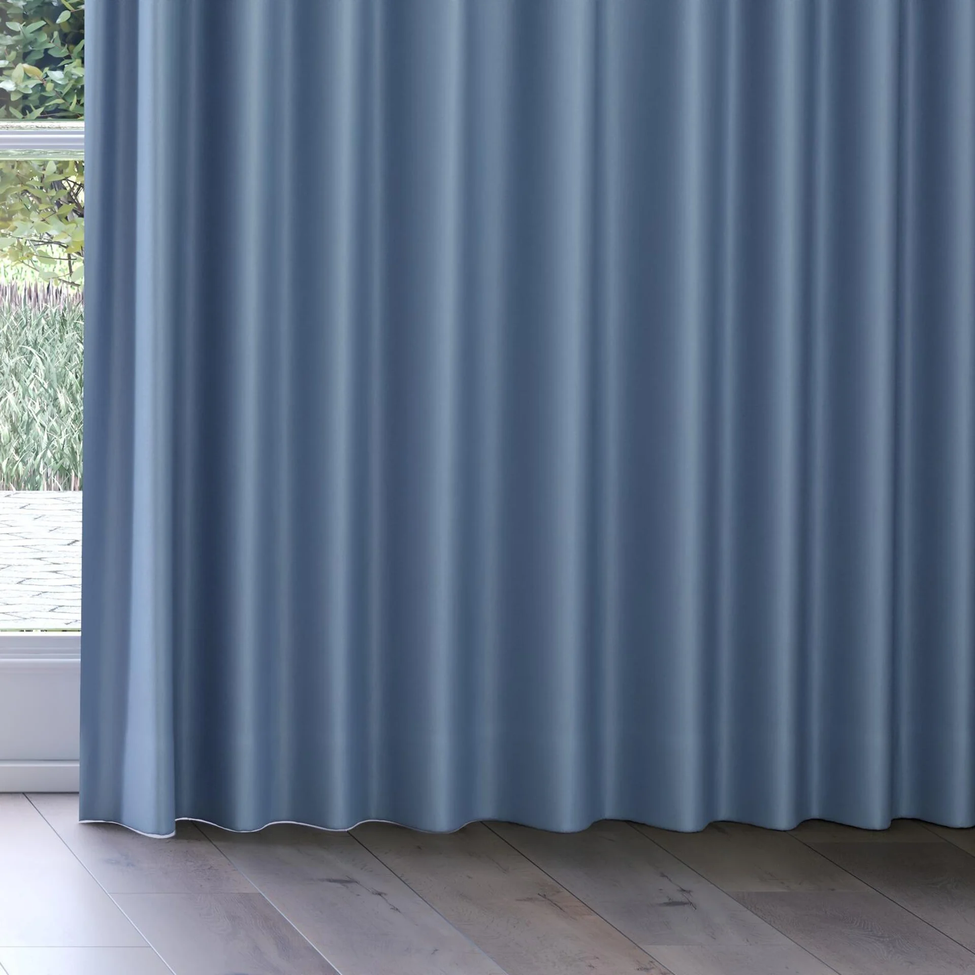 Bottom view of Woolskin Sky, on curtain rail