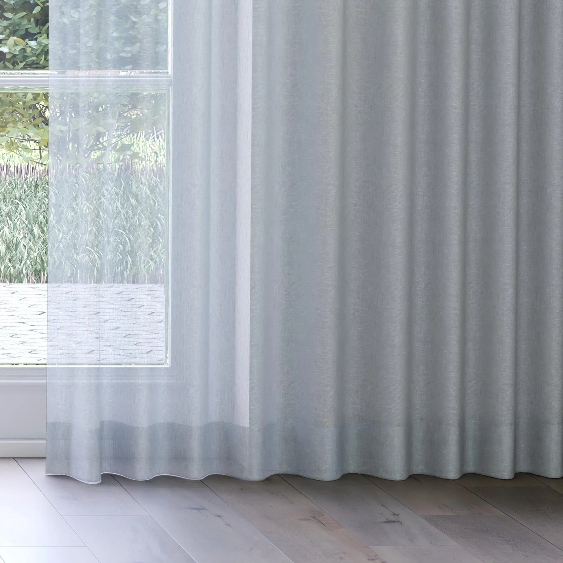 Bottom view of Gesso Lino Coast, on curtain rail