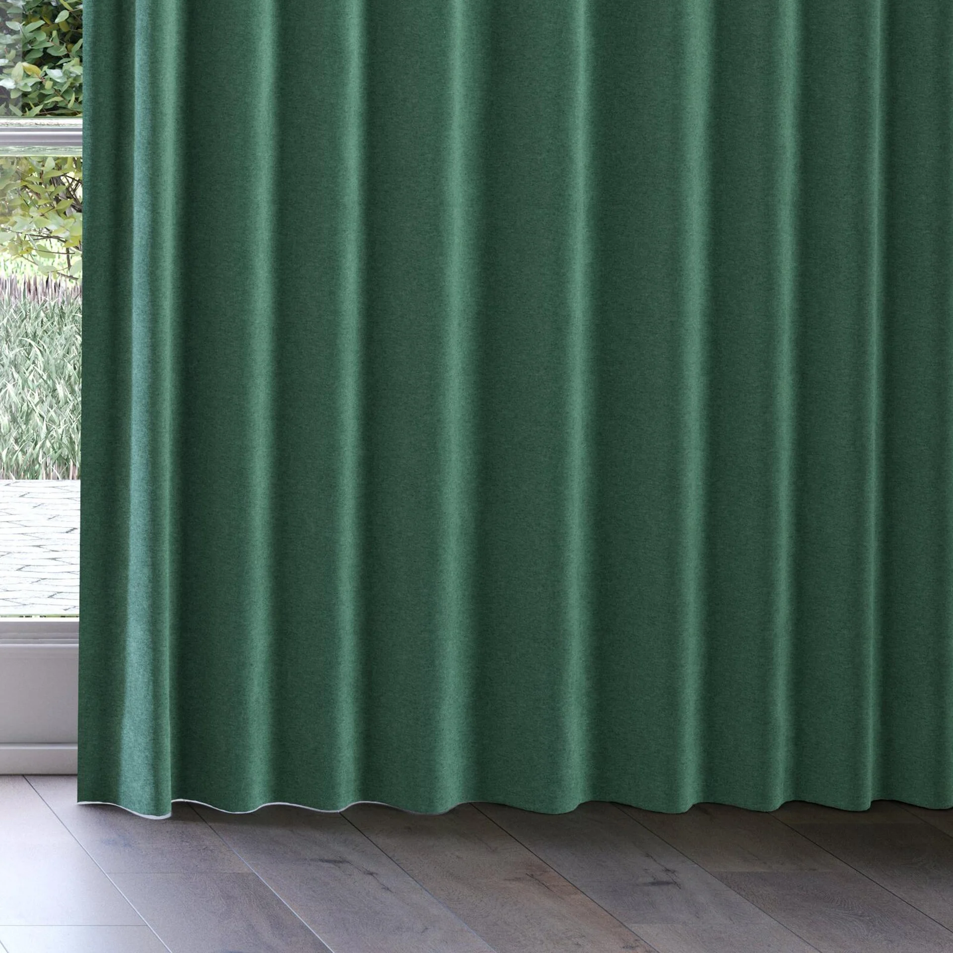Bottom view of Geneva Ivy, on curtain rail