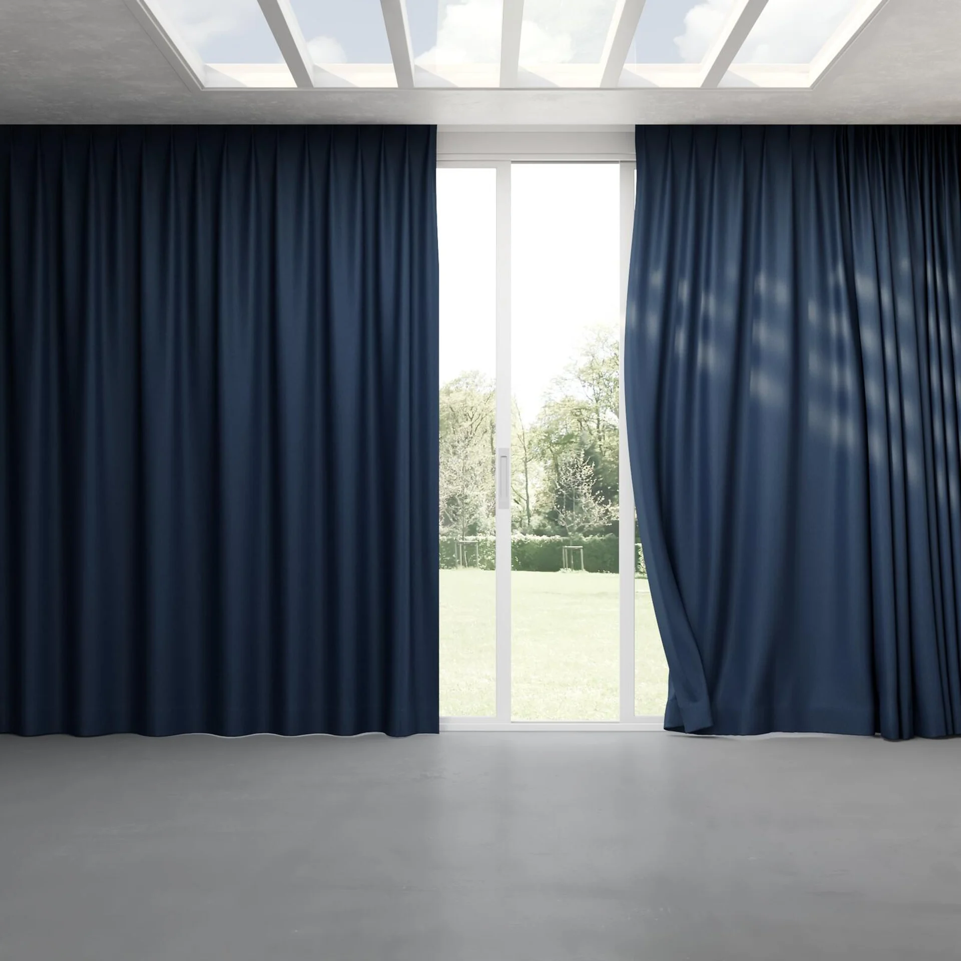 Full view of Trailblazer Navy, pinch pleat