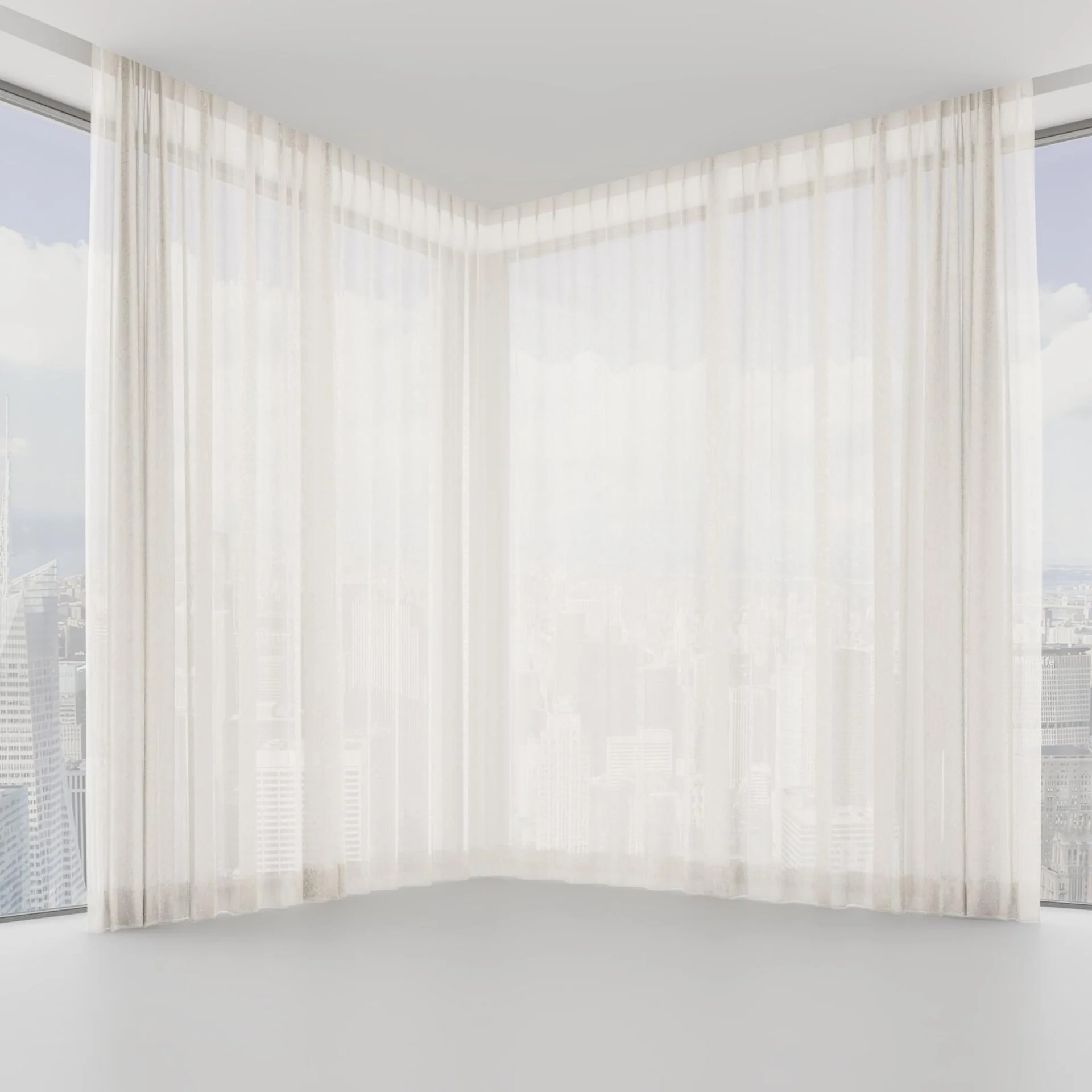 Front view of Balance Linen, on hidden rail