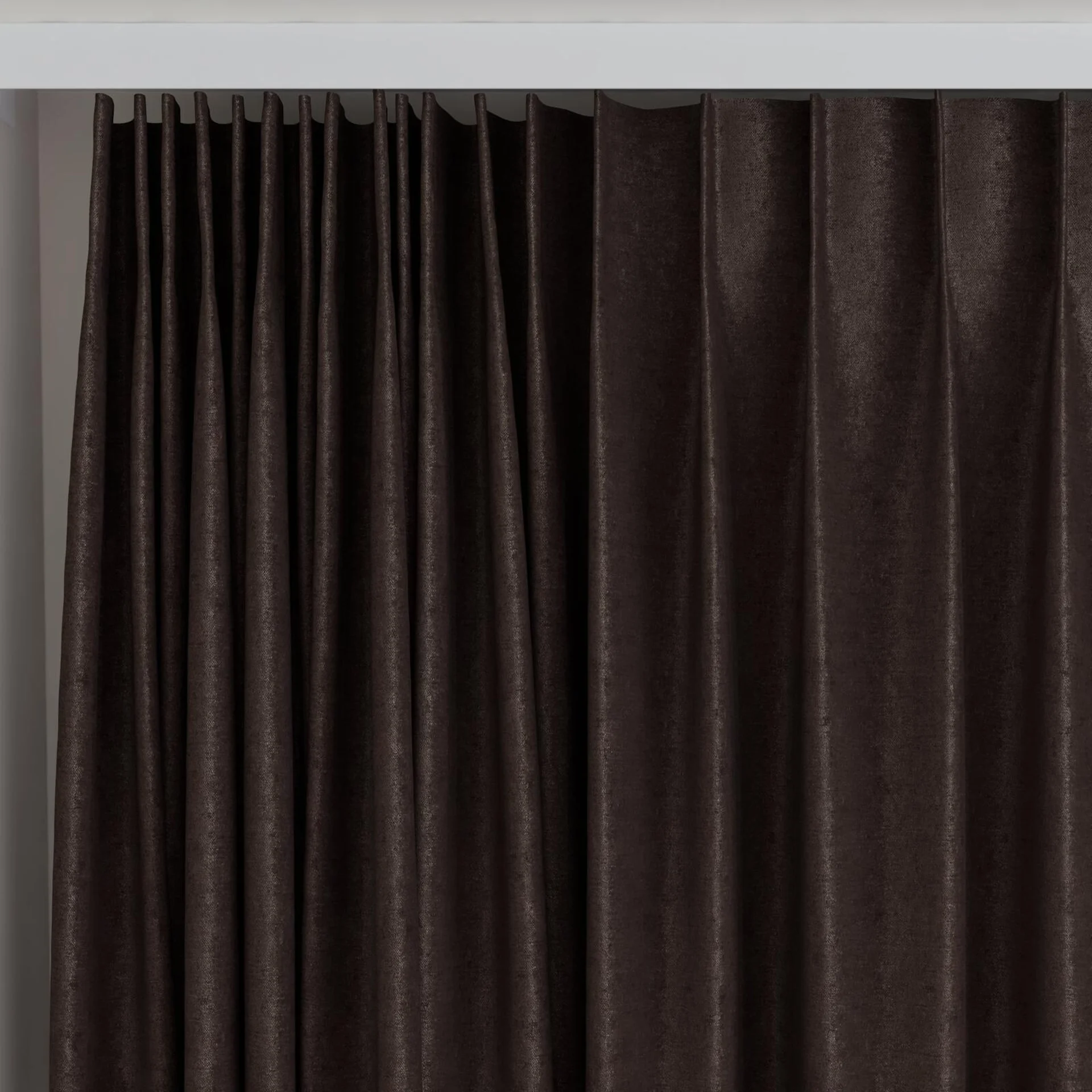 Top view of Drama Pinecone, on curtain rail