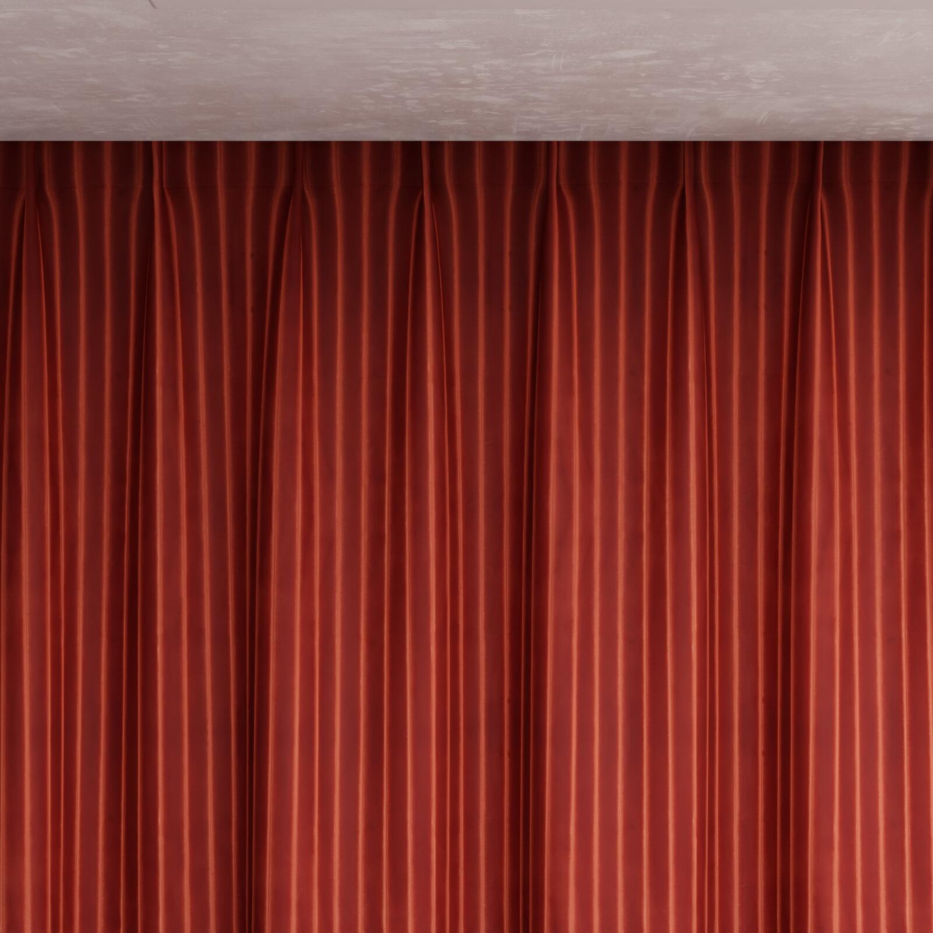 Top view of Cordial Copper, pinch pleat