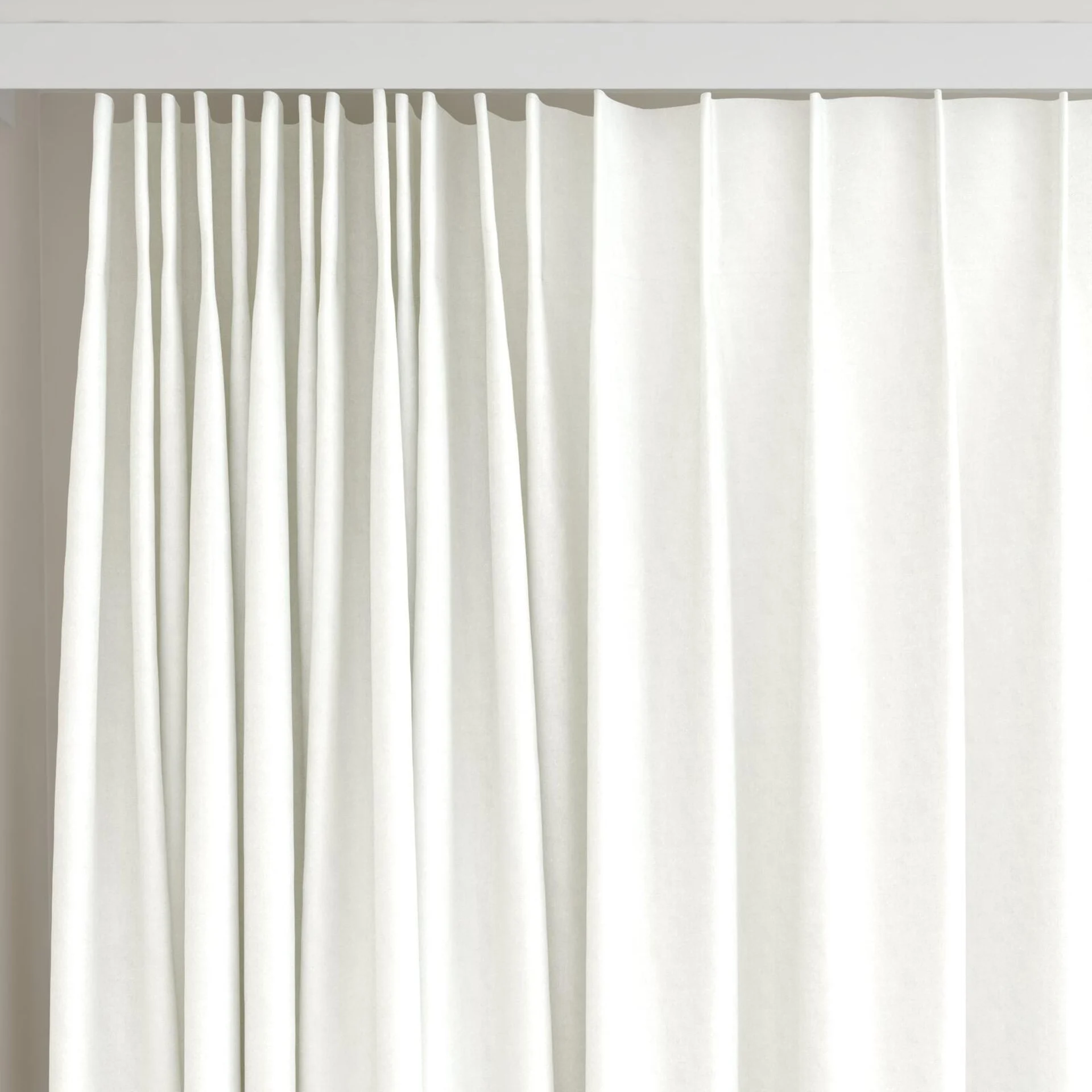 Top view of Linen Calm, on curtain rail