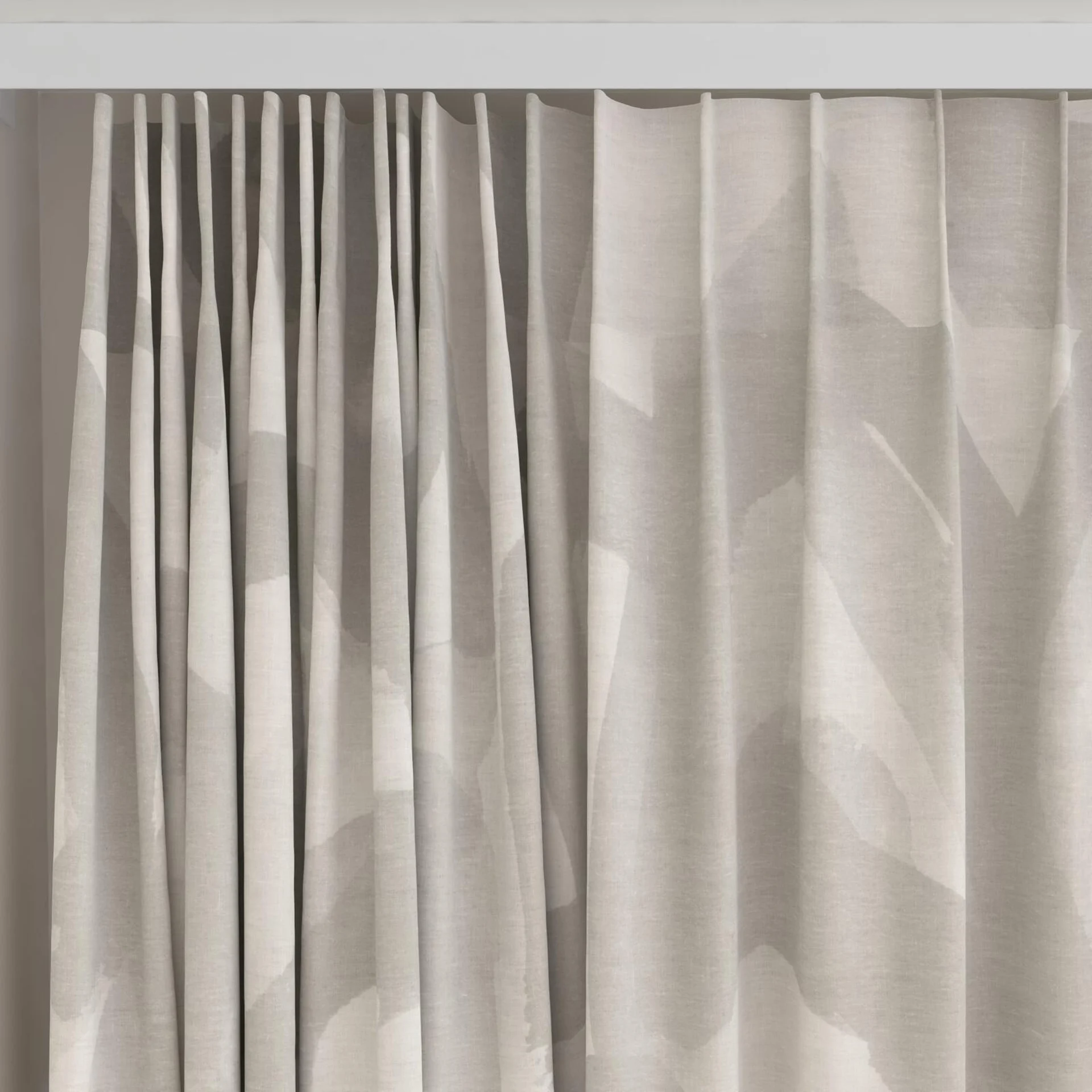 Top view of Abstraction Smoke, on curtain rail