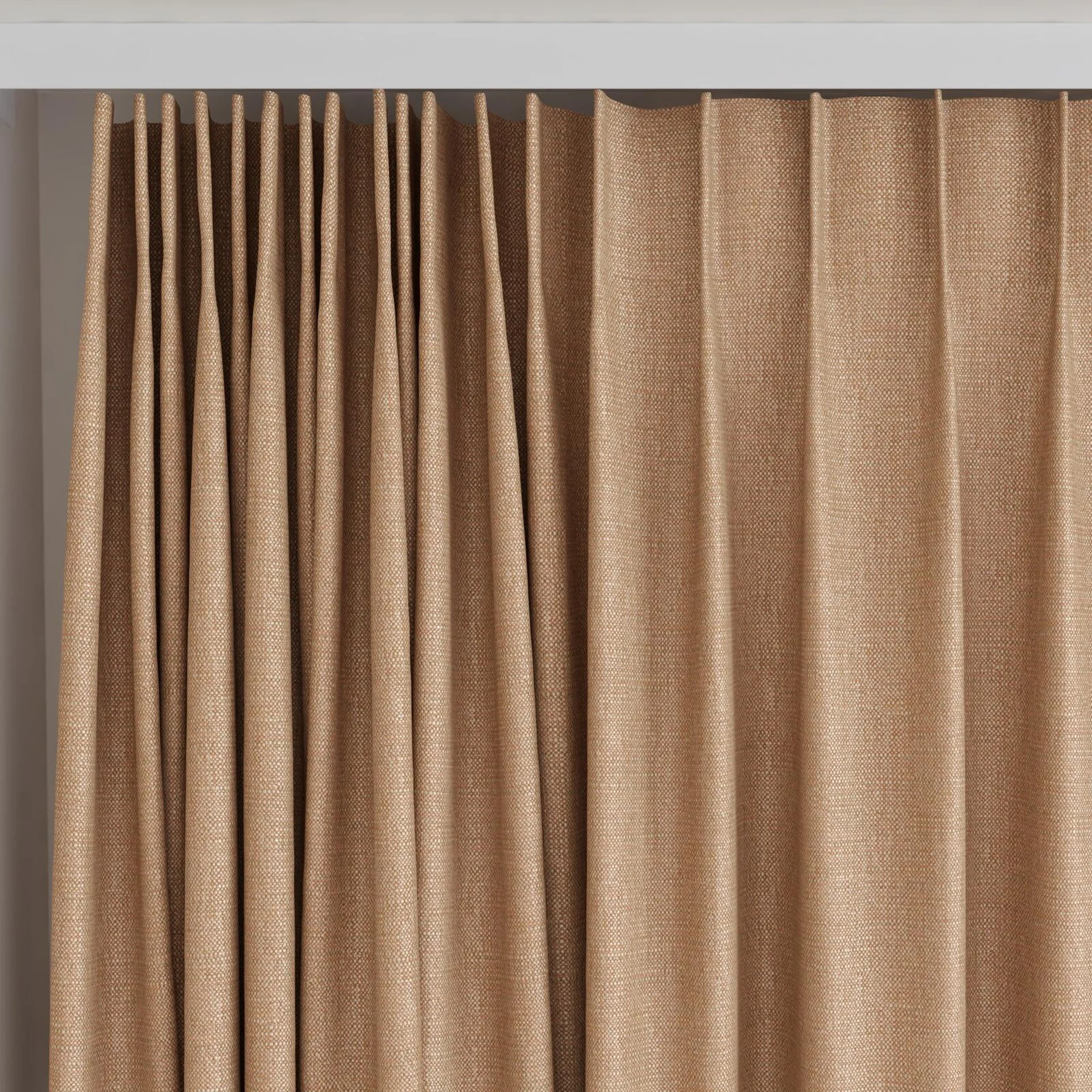 Top view of Gent Poppy, on curtain rail