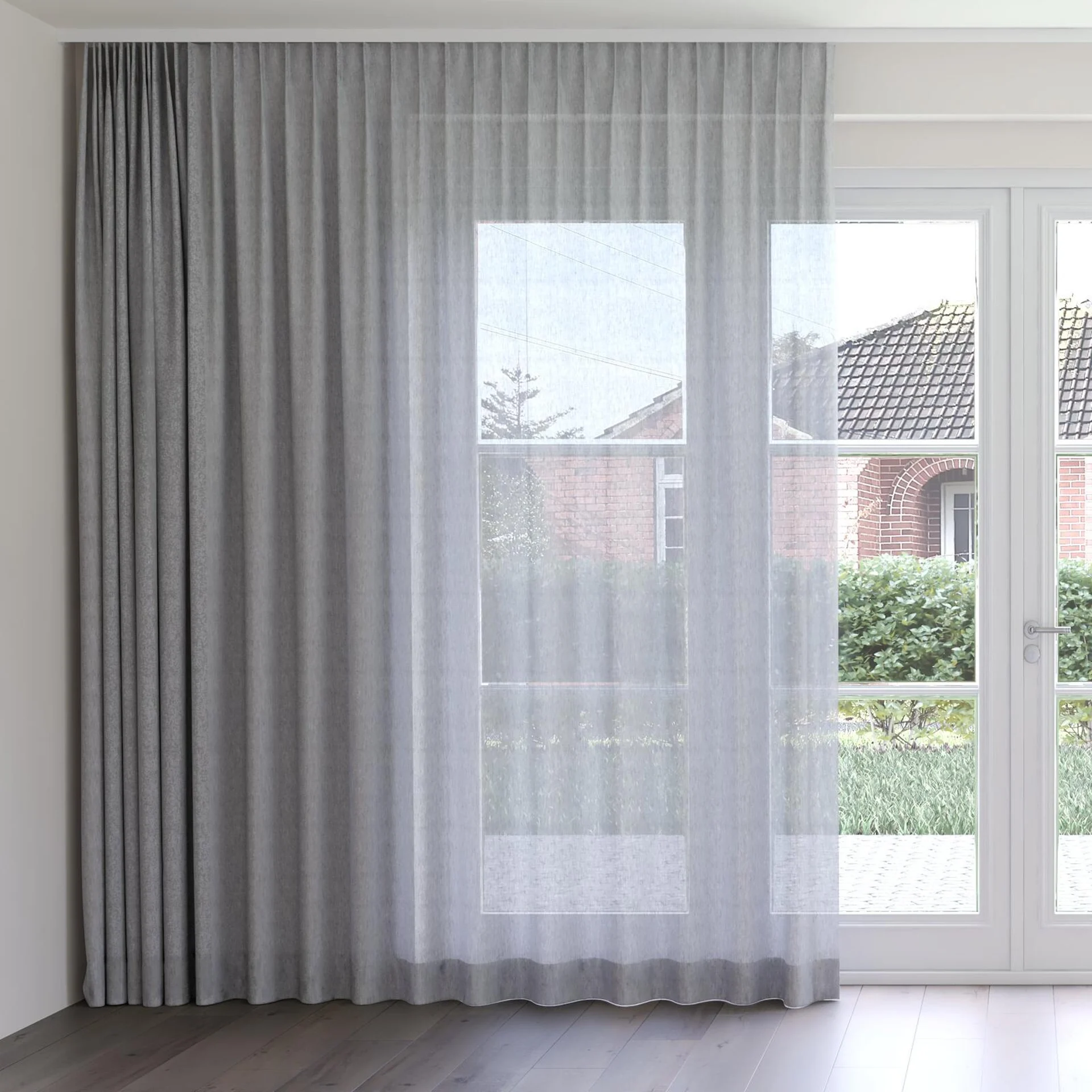 Front view of Balance Smoke, on curtain rail