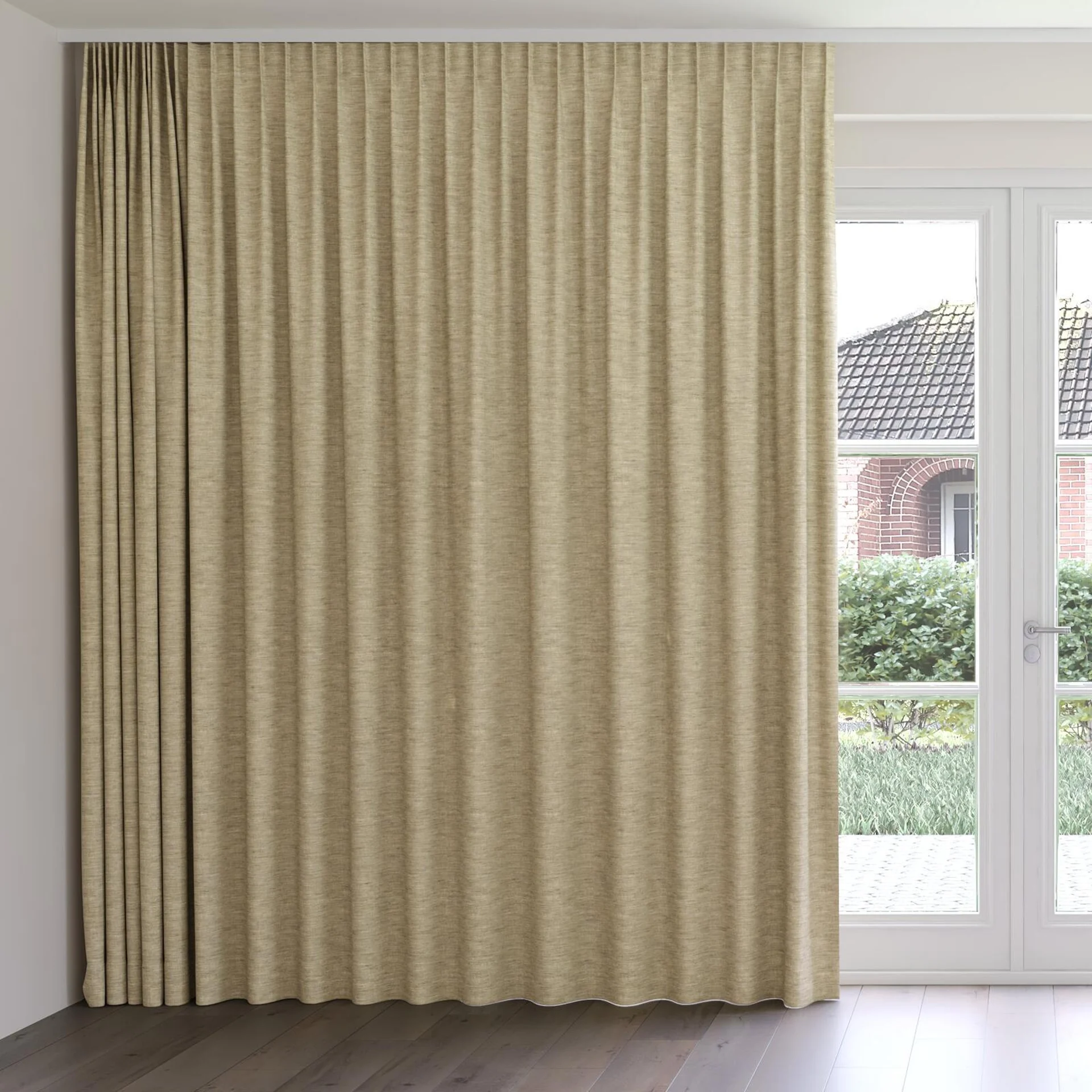 Front view of Venus Tea, on curtain rail