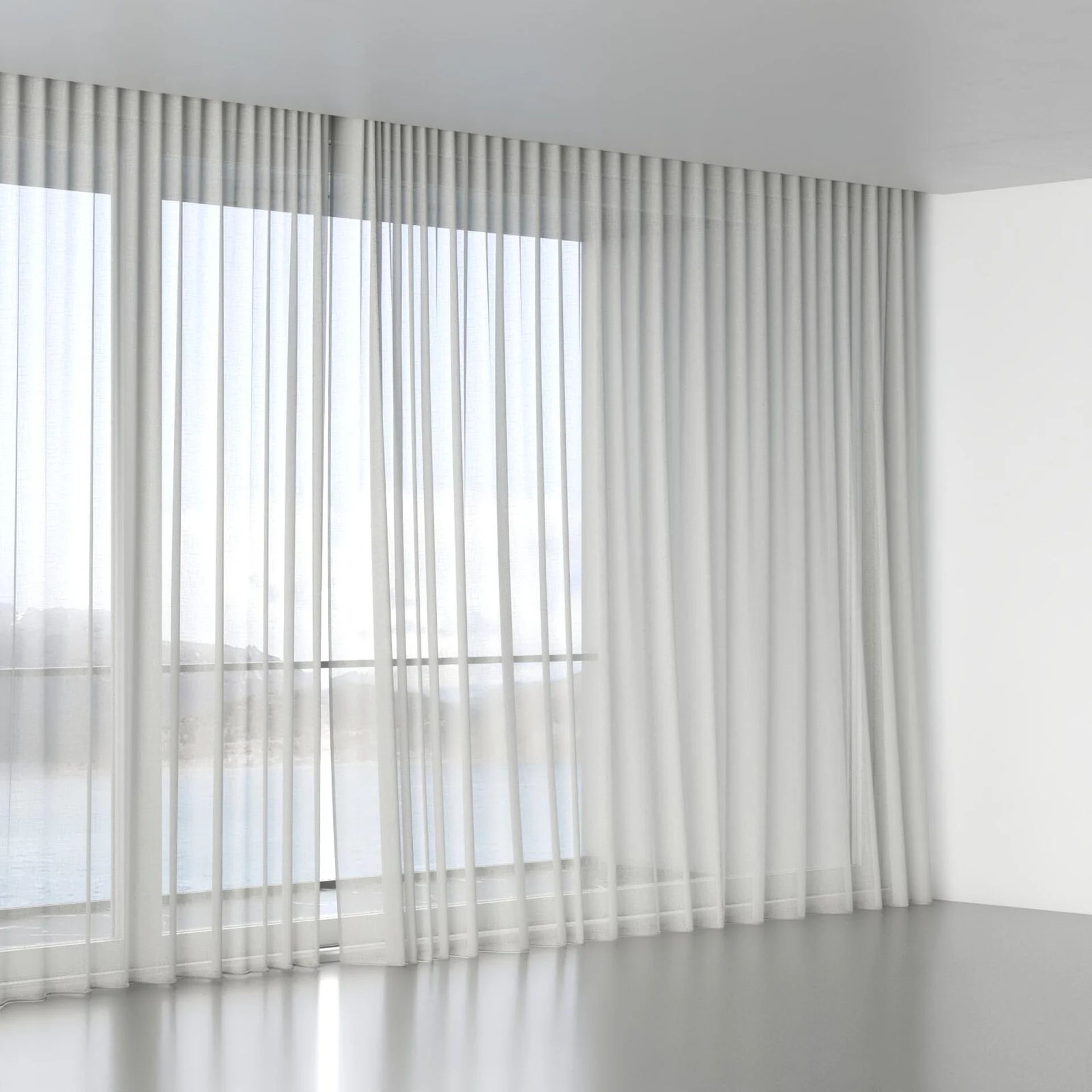 Full view of Uno Linen, wave pleat