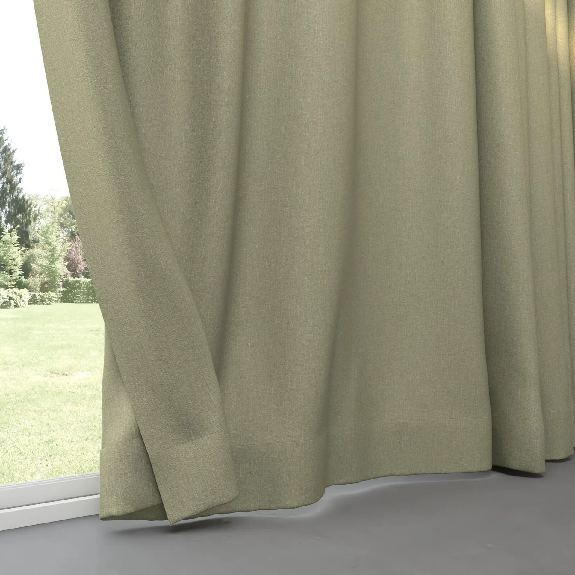 Bottom view of Excel Sage, pinch pleat