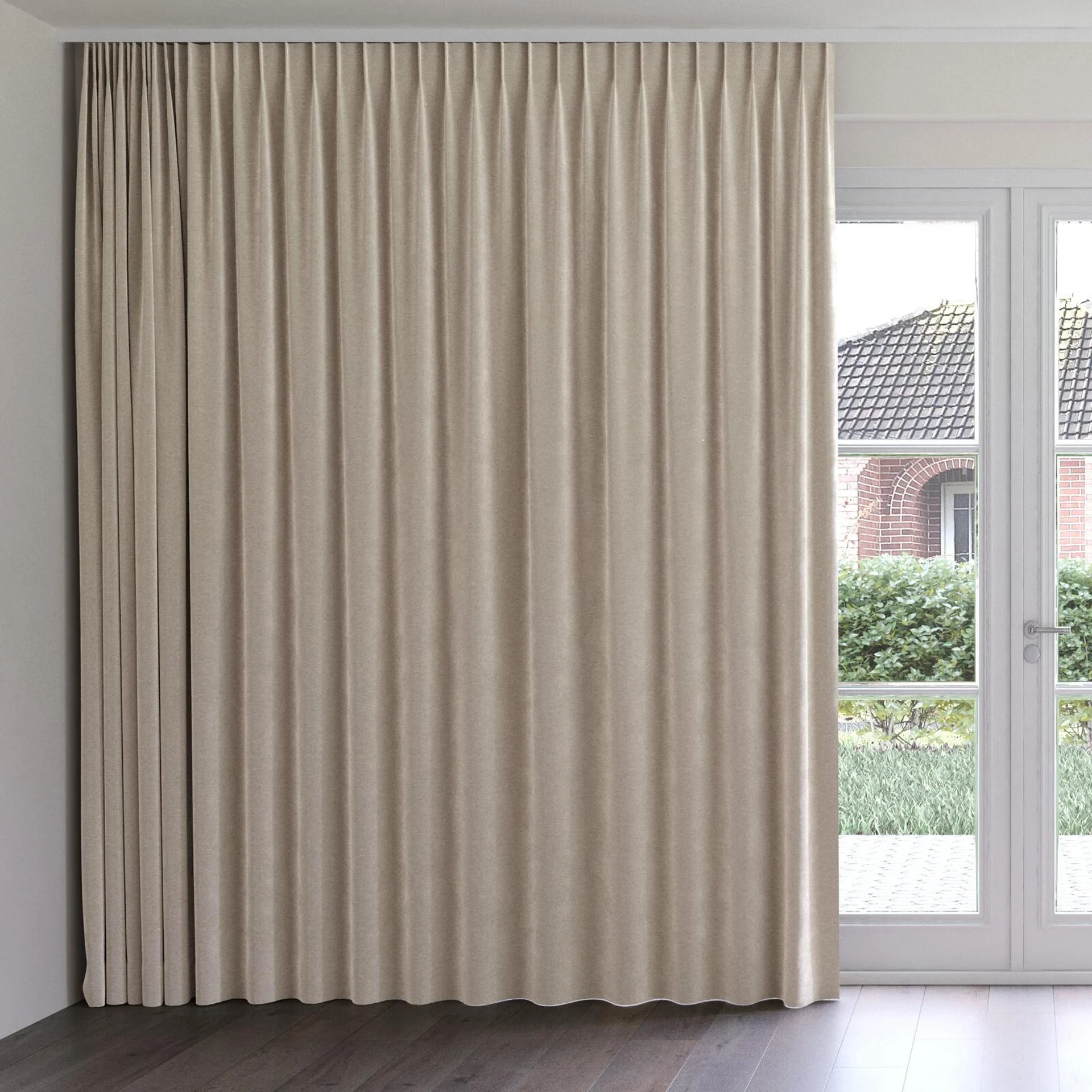 Front view of Geneva Funghi, on curtain rail