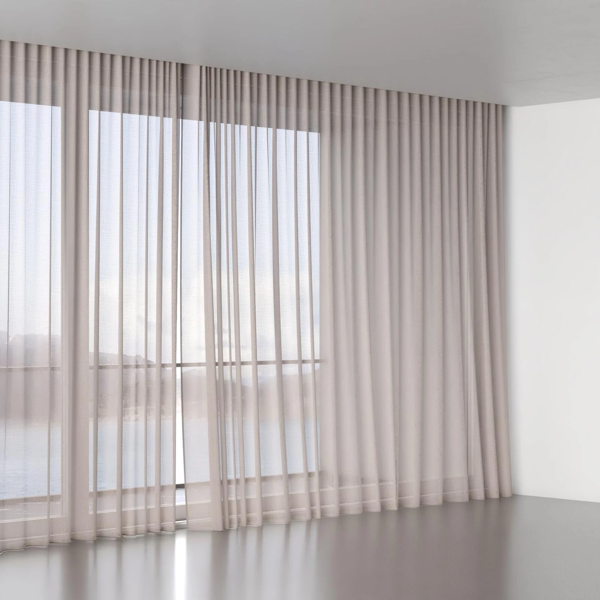 Full view of Uno Powder, wave pleat