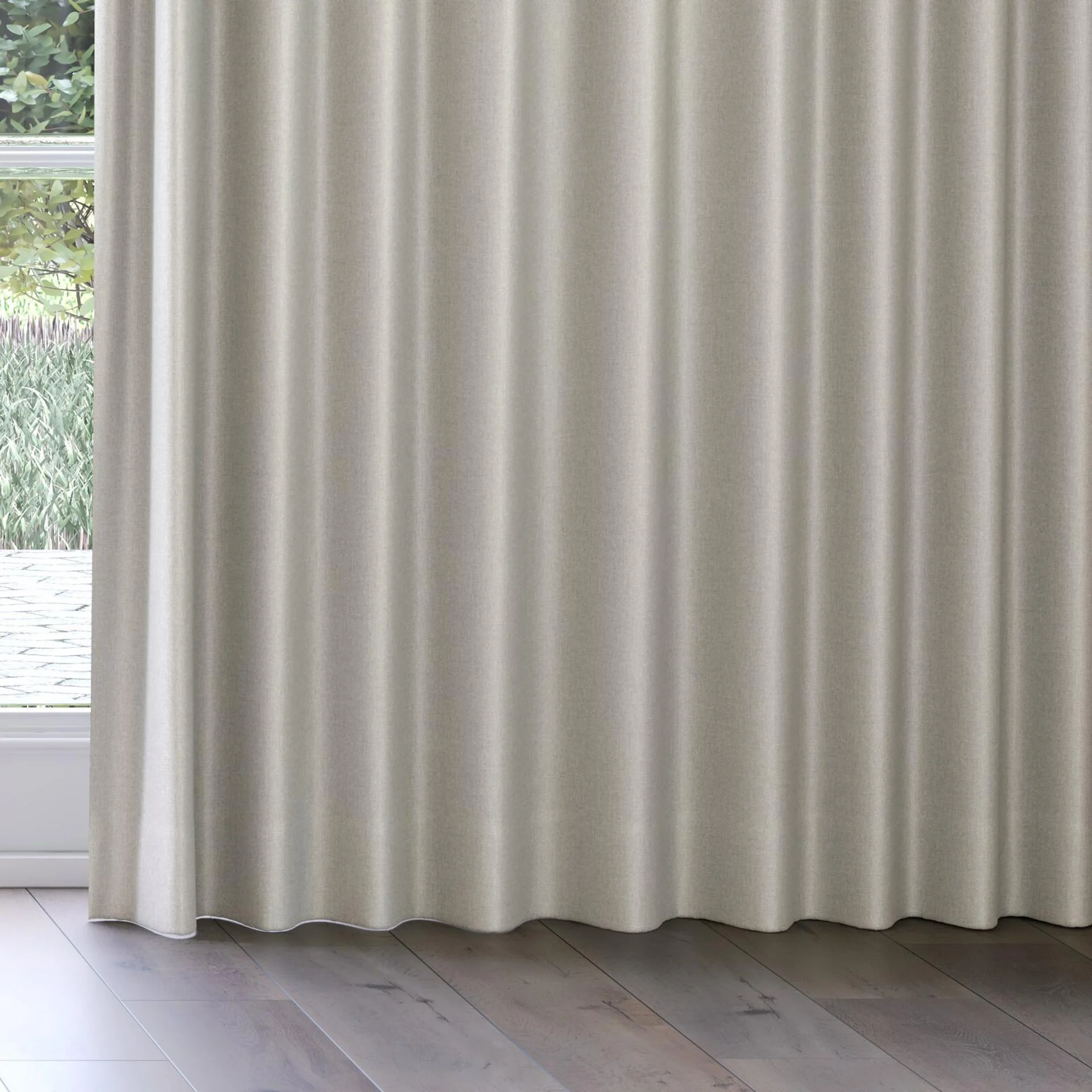 Bottom view of Jupiter Sand, on curtain rail