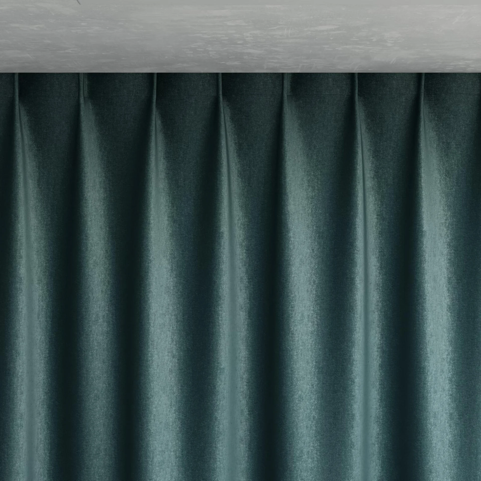 Top view of Recharge Teal, pinch pleat