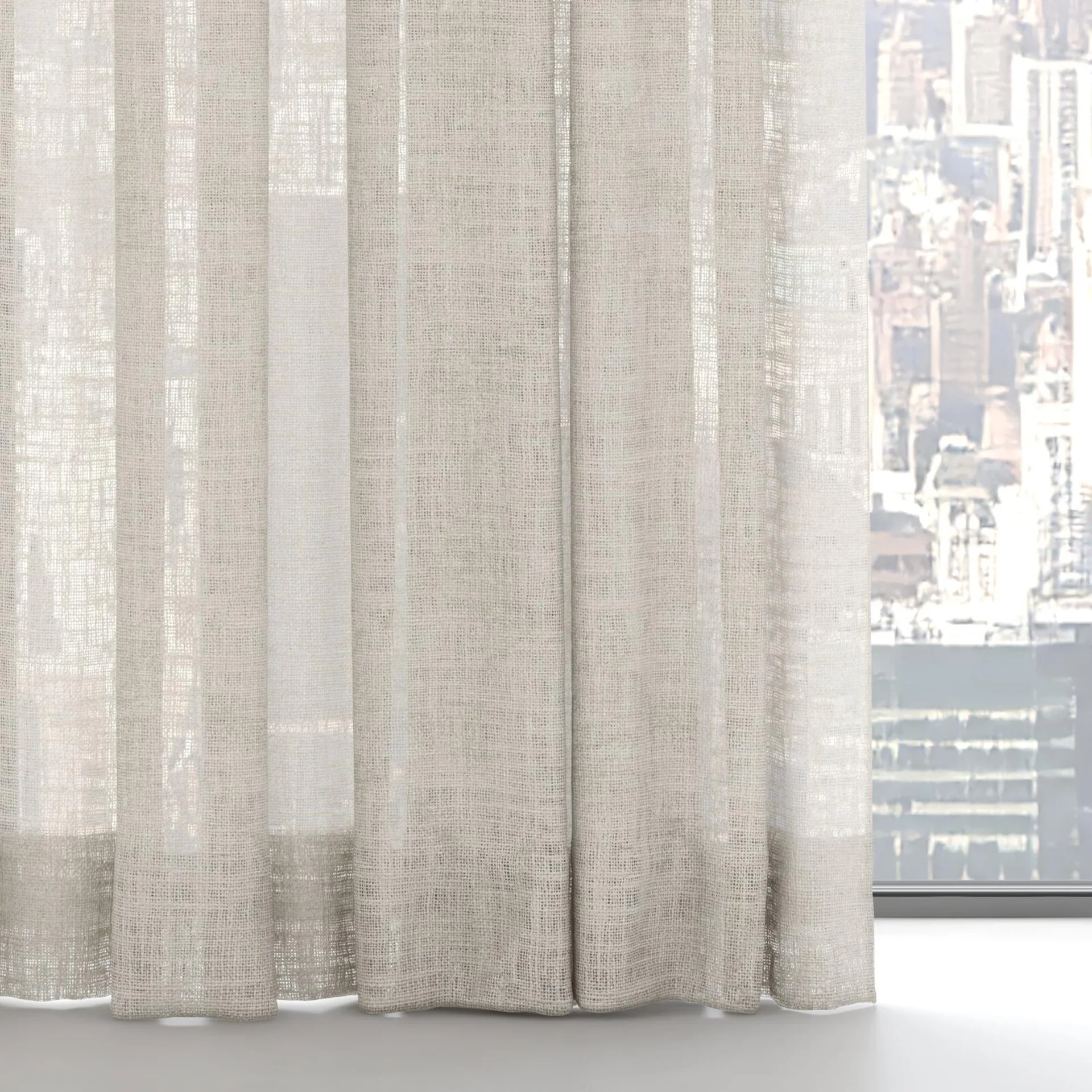 Bottom view of Adobe Linen, on hidden rail
