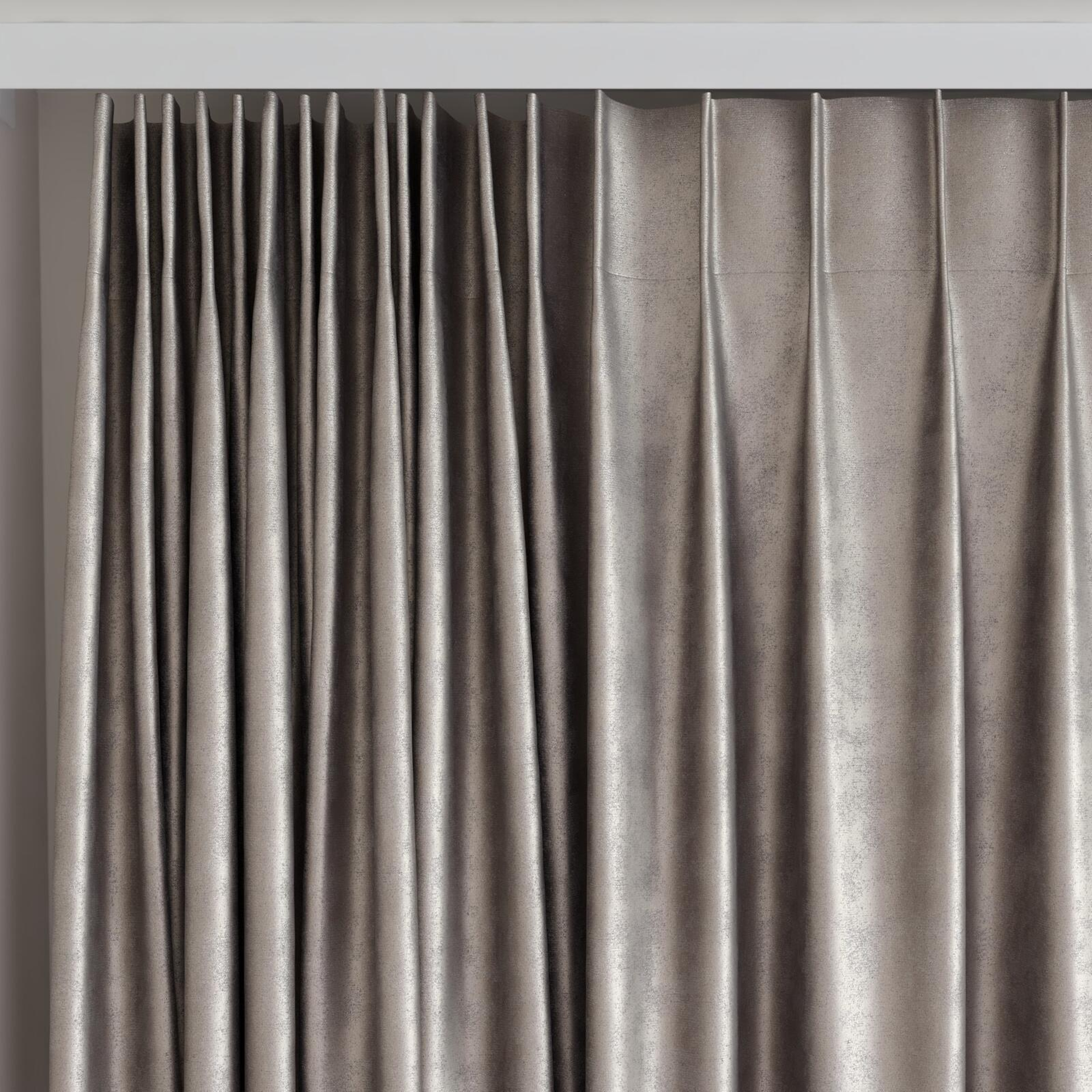 Top view of Fizz Quartz, on curtain rail