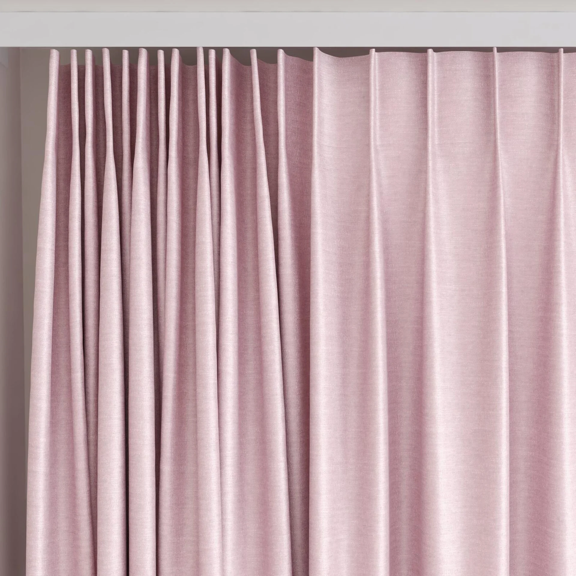 Top view of Provence Petal, on curtain rail