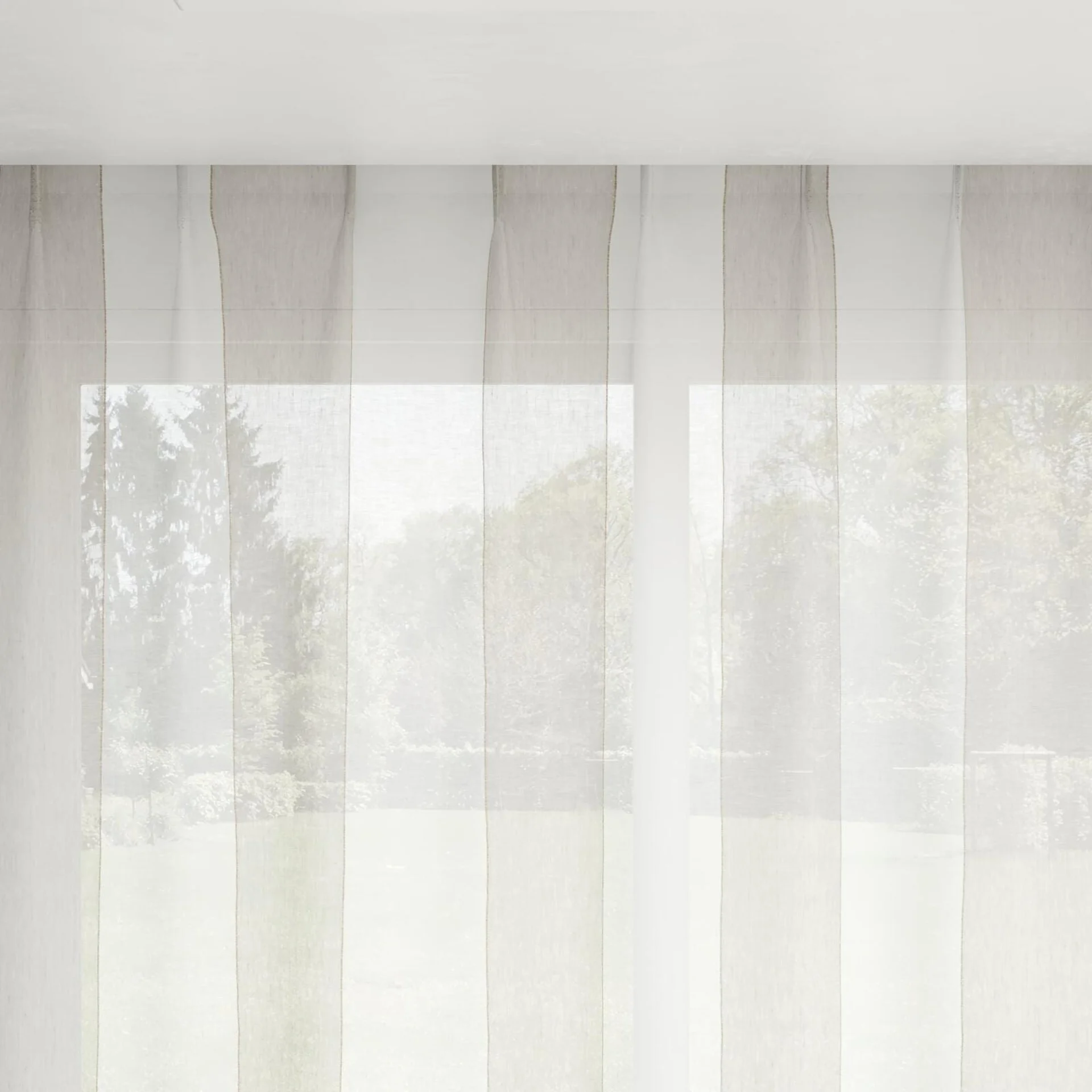 Top view of Kyoto Stripe Sage, pinch pleat