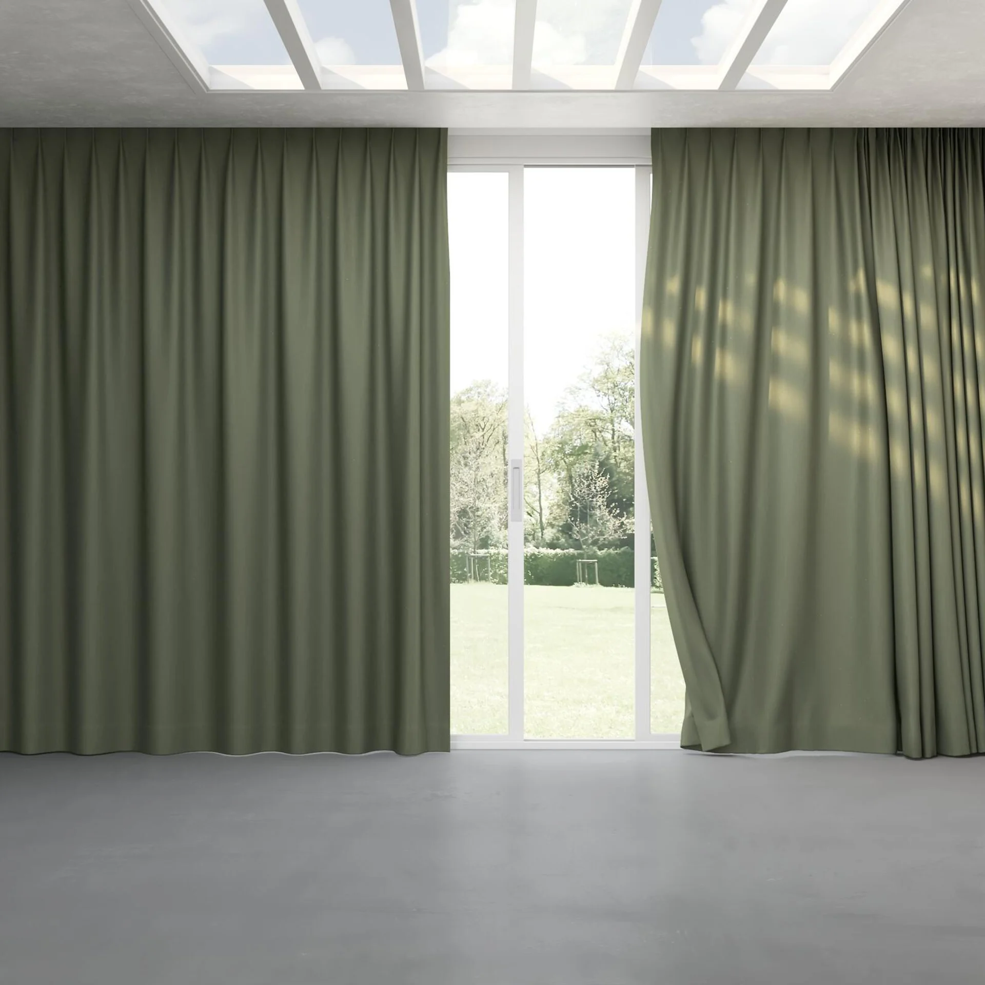 Full view of Excel Forest, pinch pleat