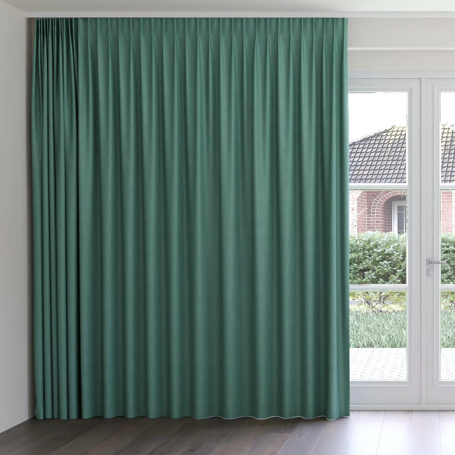 Front view of Rover Spruce, on curtain rail
