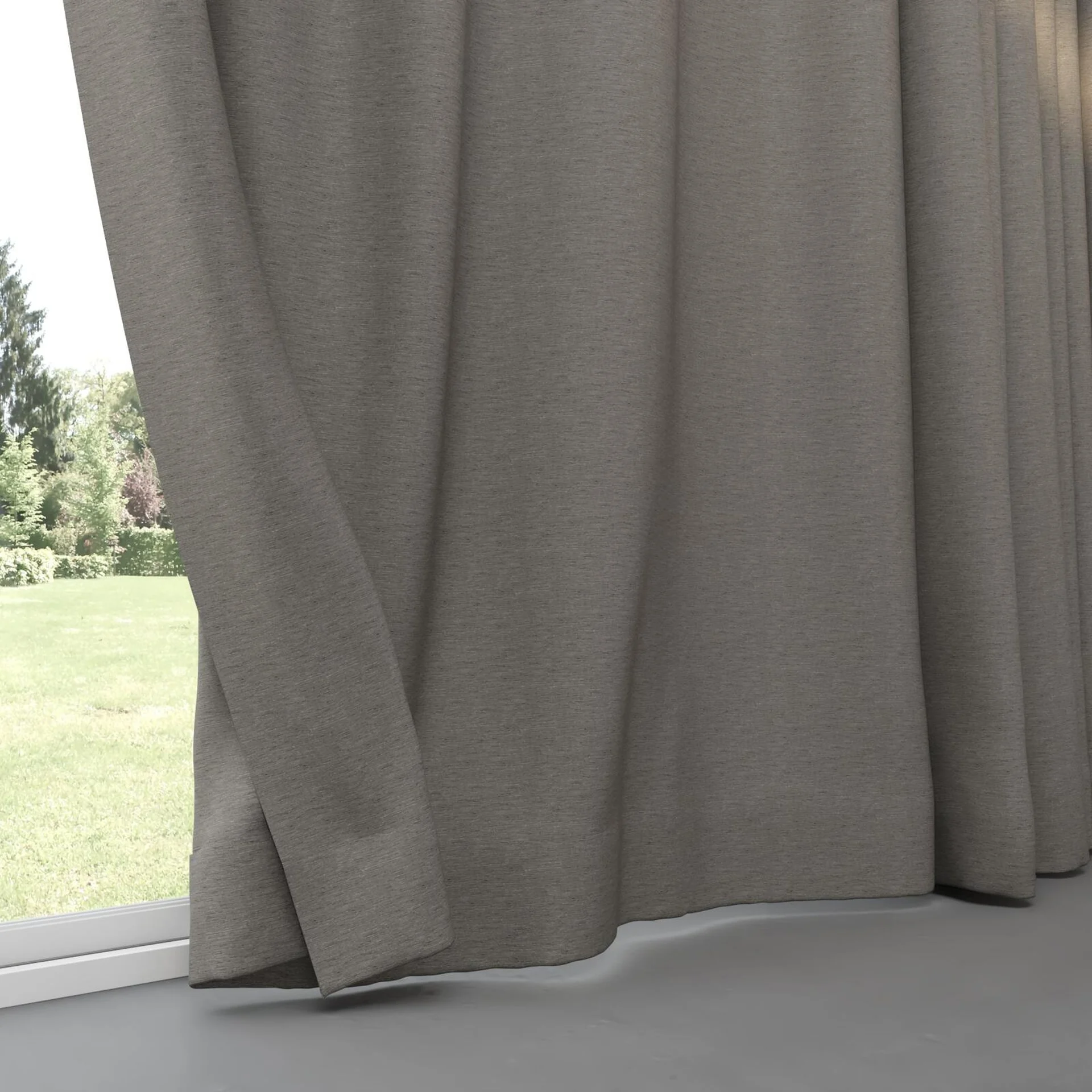 Bottom view of Maharaja II Charcoal, pinch pleat