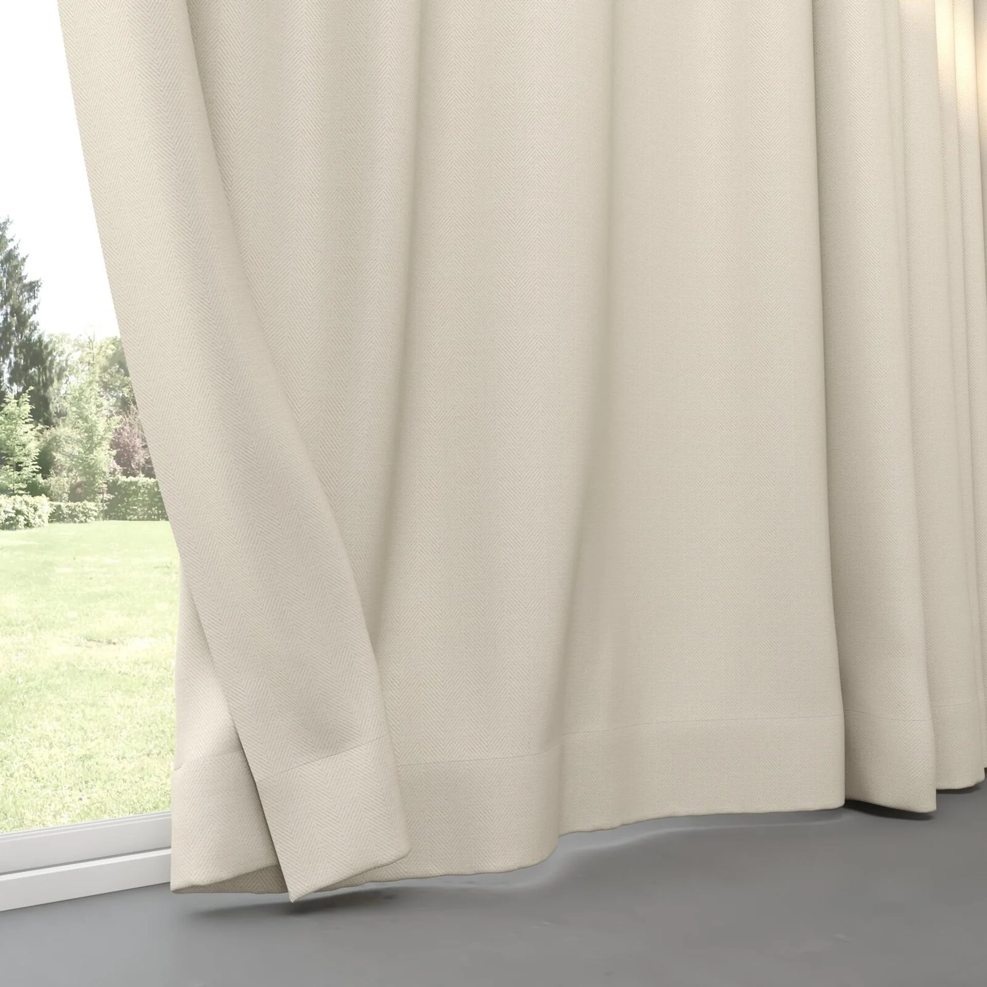 Bottom view of Trailblazer Cream, pinch pleat