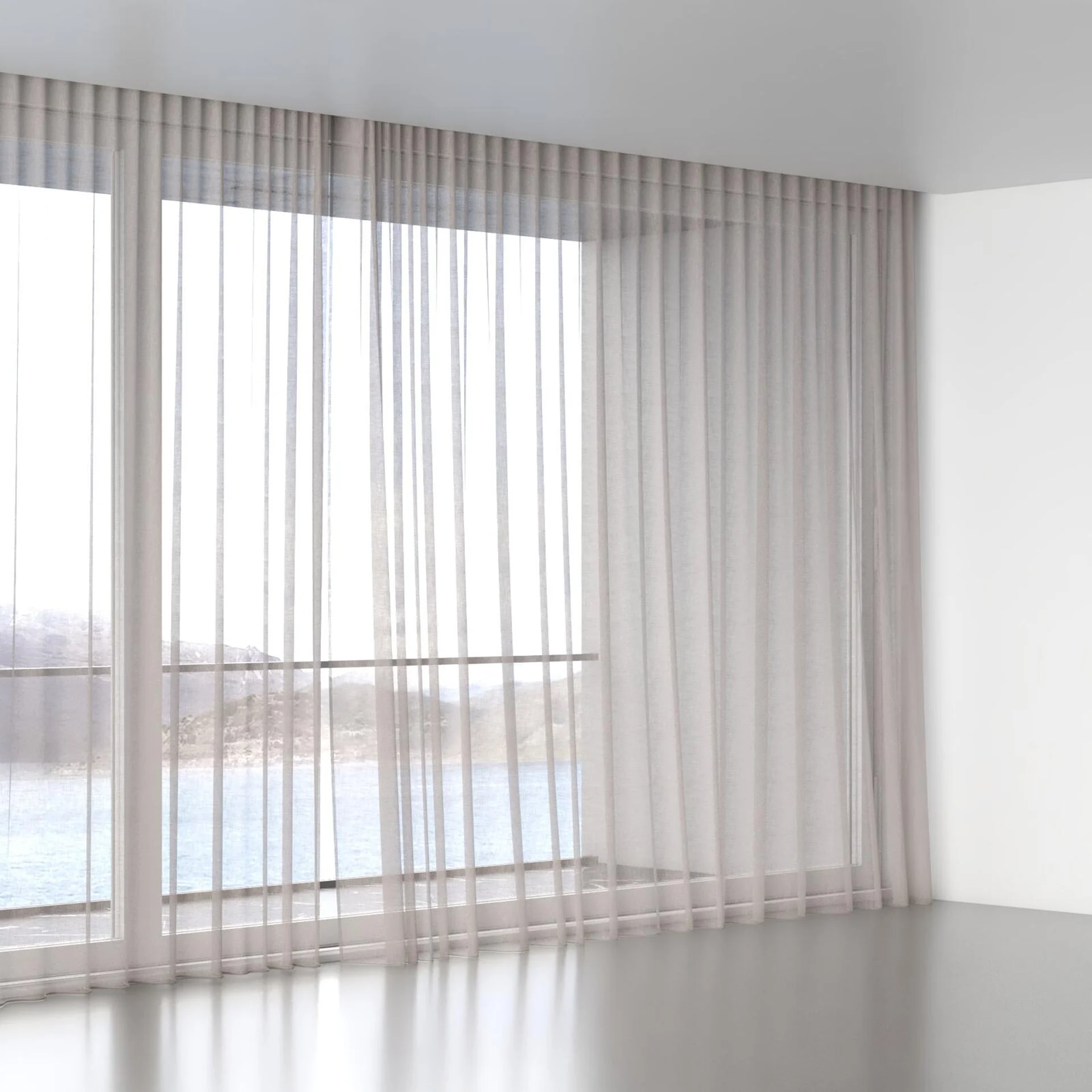 Full view of Natura Recycled Pumice, wave pleat