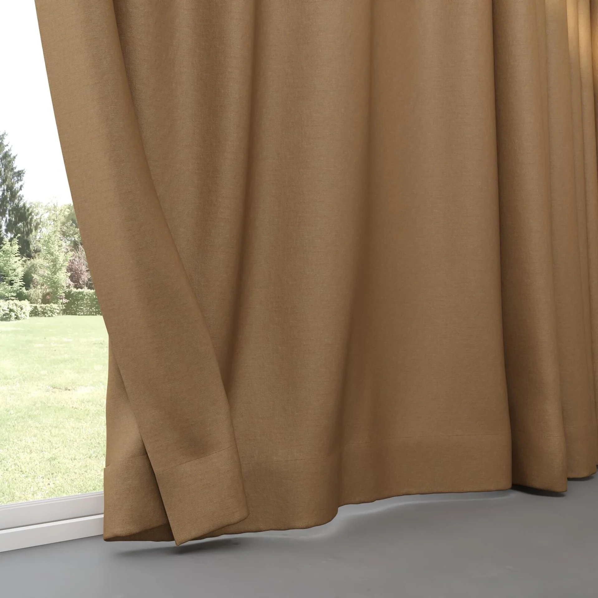 Bottom view of Infinite Adobe, pinch pleat