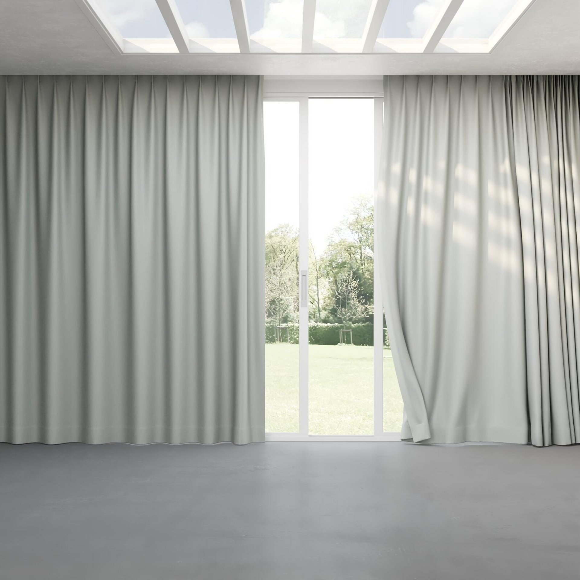 Full view of Eternal Pebble, pinch pleat