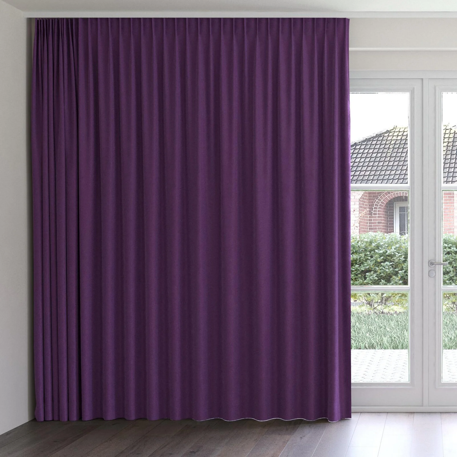 Front view of Moon Emperor, on curtain rail