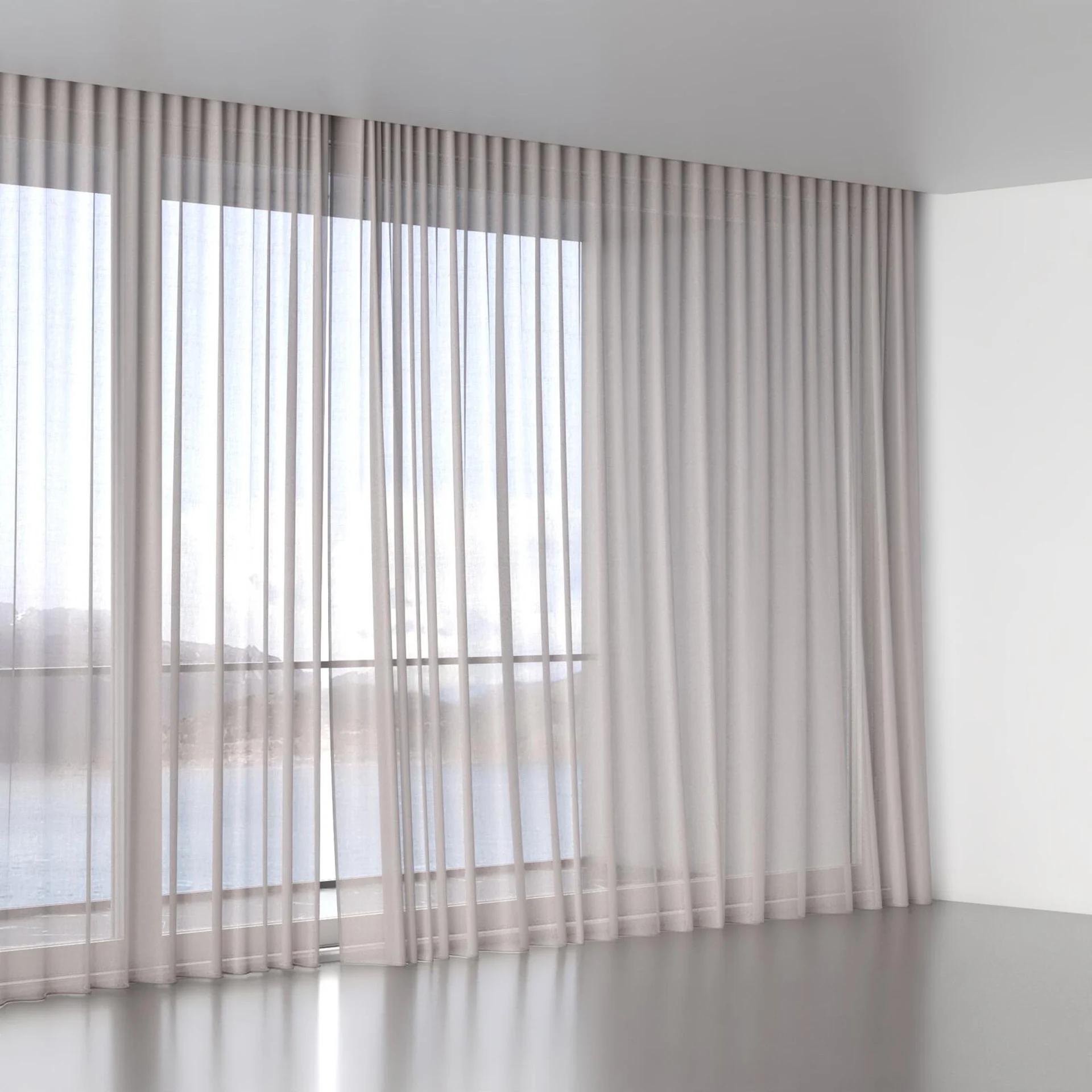 Full view of Jaba Blossom, wave pleat