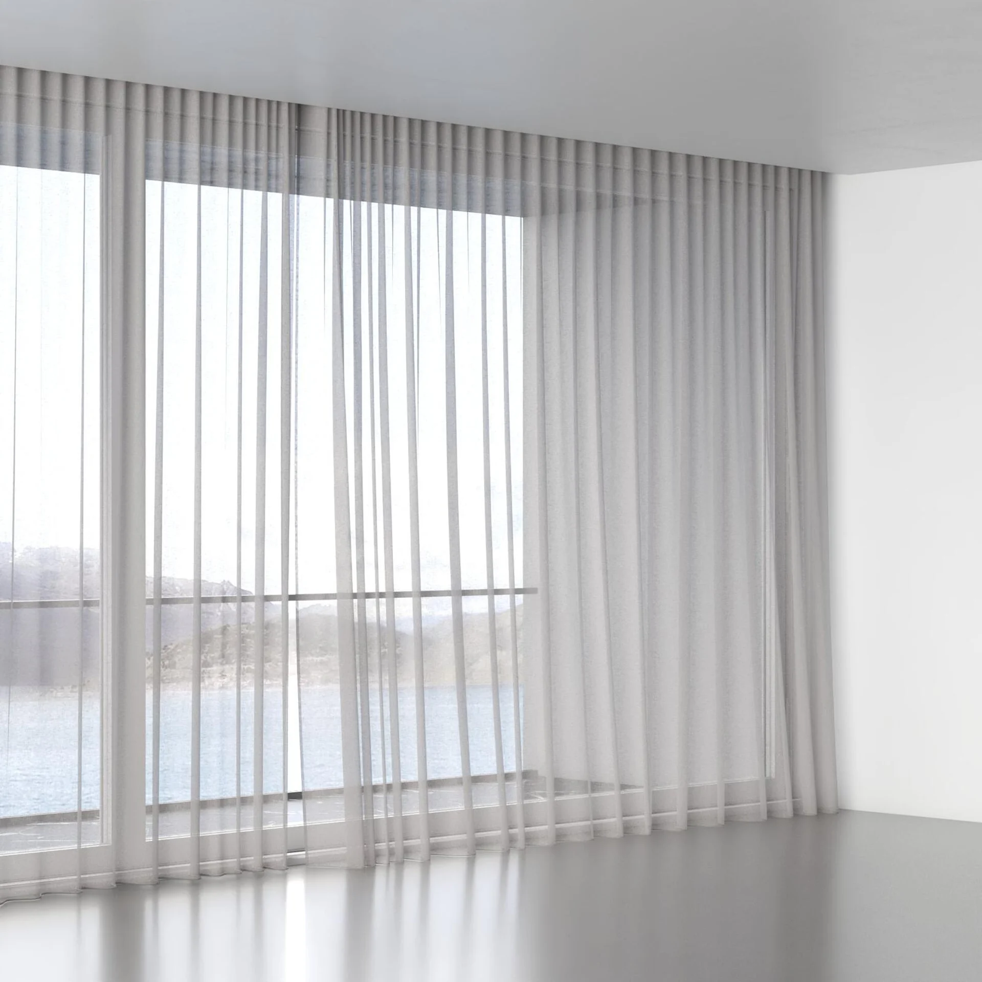 Full view of Elevate Zinc, wave pleat