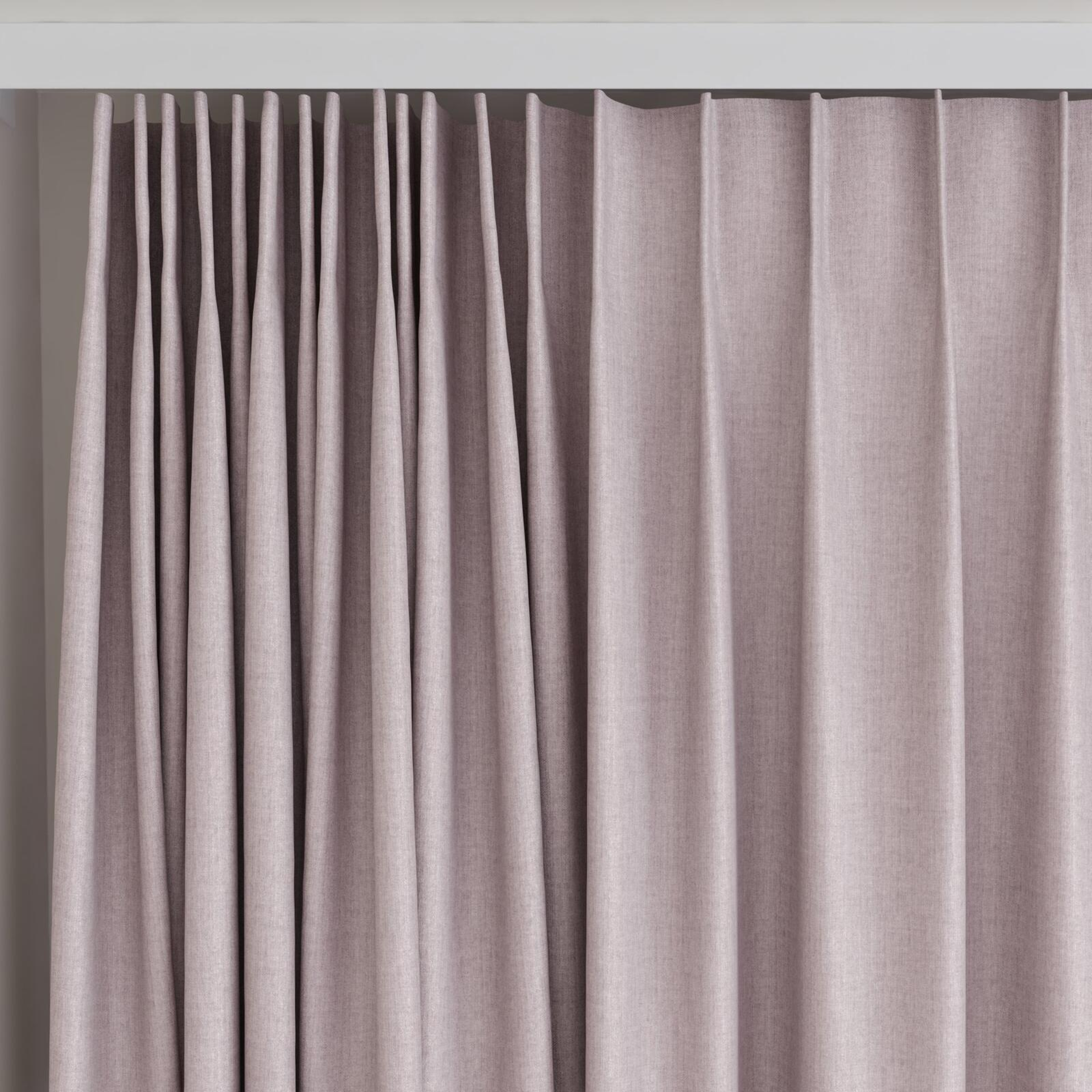 Top view of Cushy Crystal, on curtain rail