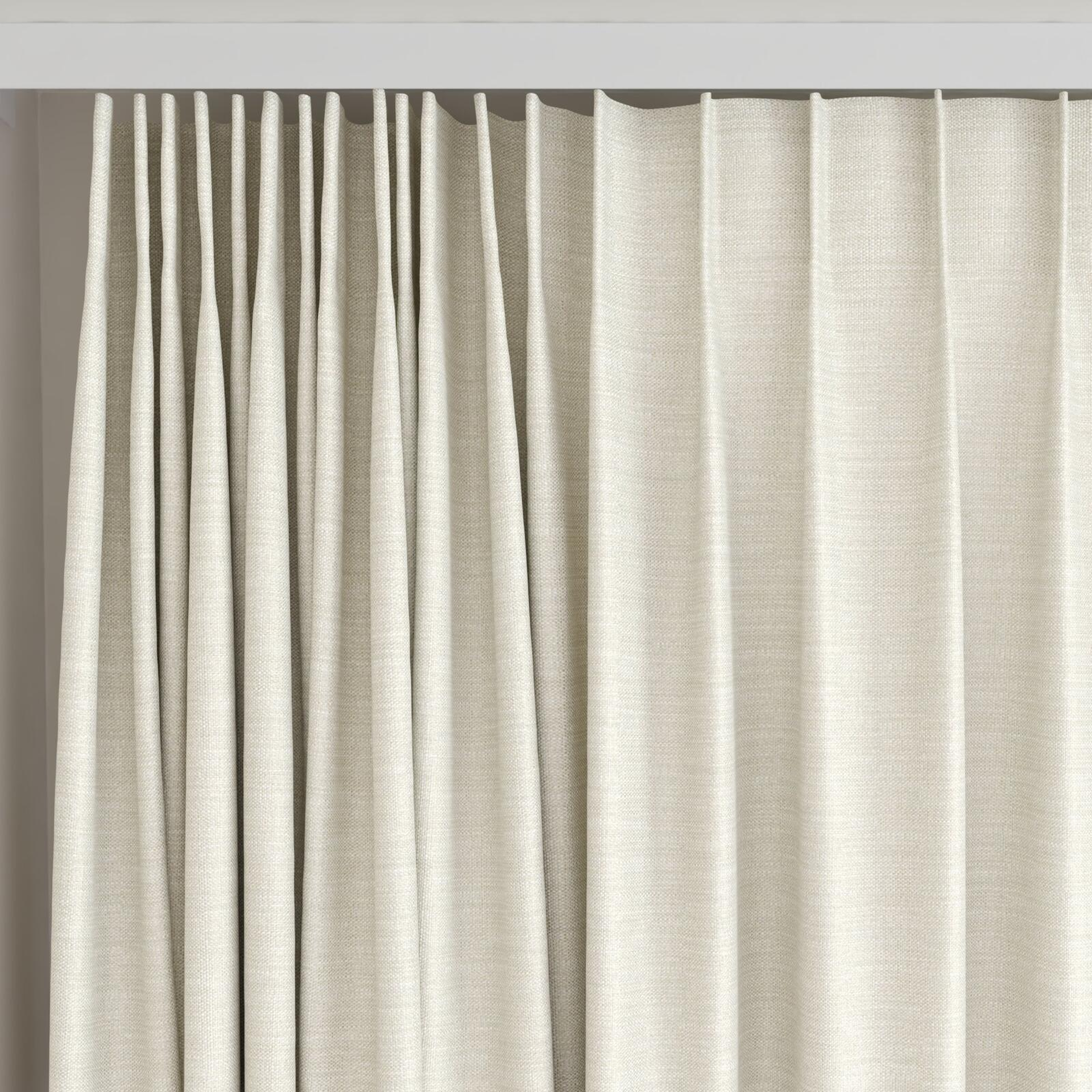 Top view of Linex Silk, on curtain rail