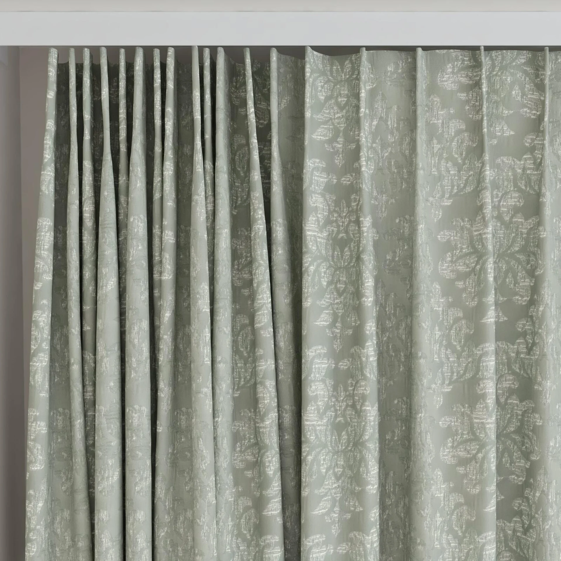 Top view of Objet Drizzle, on curtain rail