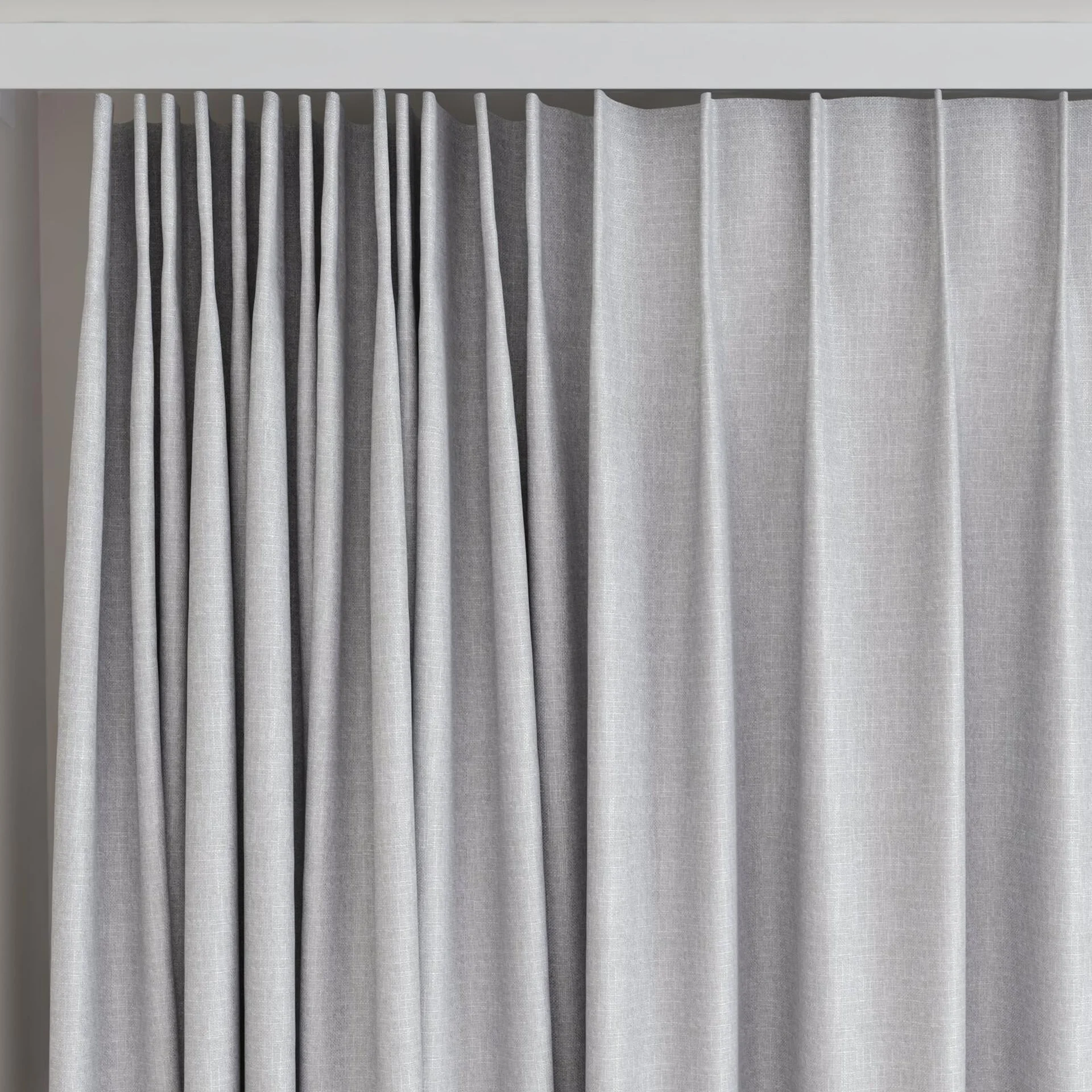 Top view of Retreat Blackout Stone, on curtain rail