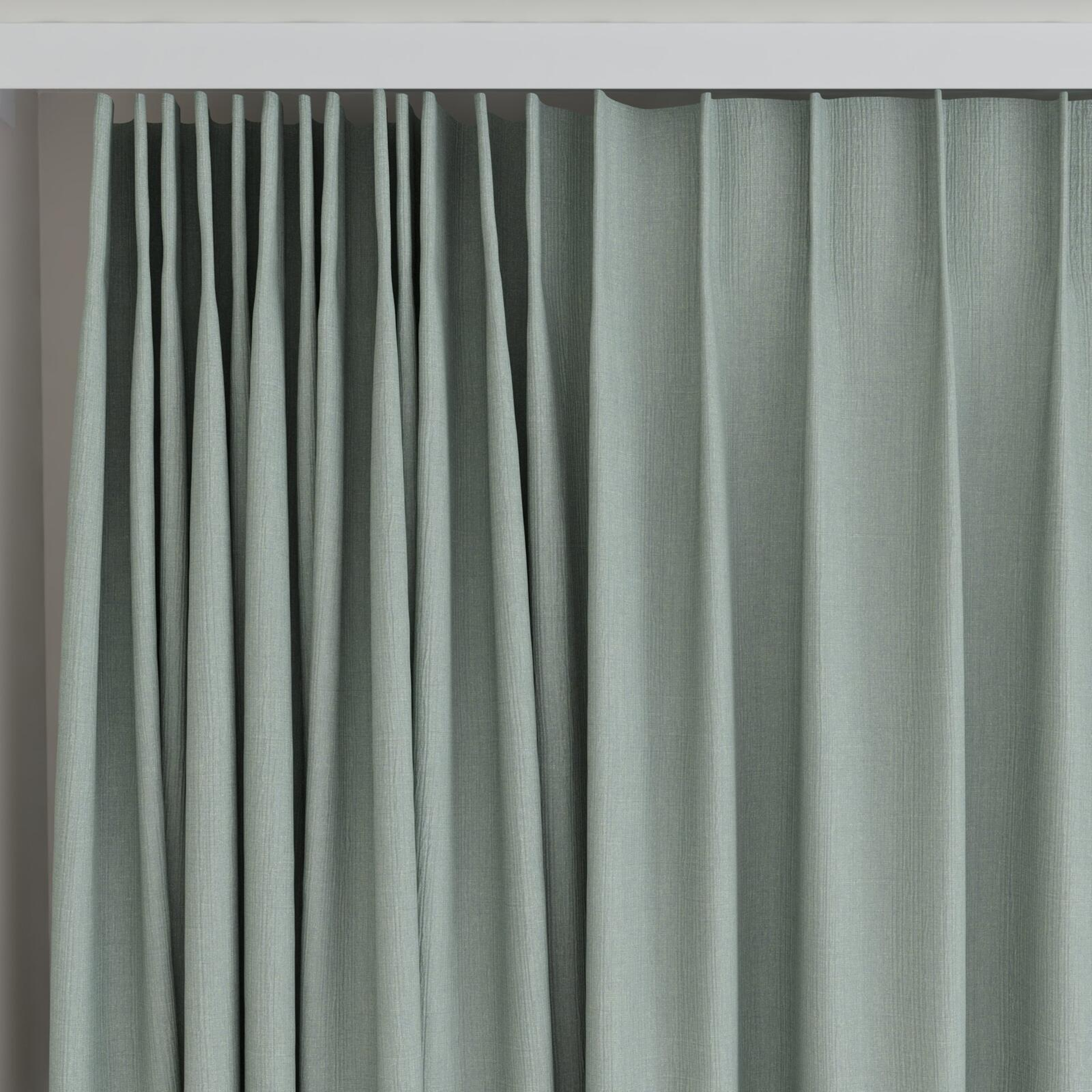Top view of Northstar Jade, on curtain rail