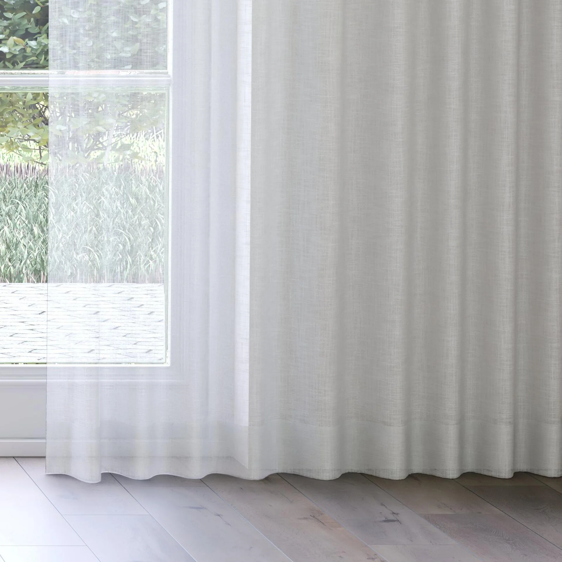 Bottom view of Coastal Pebble, on curtain rail