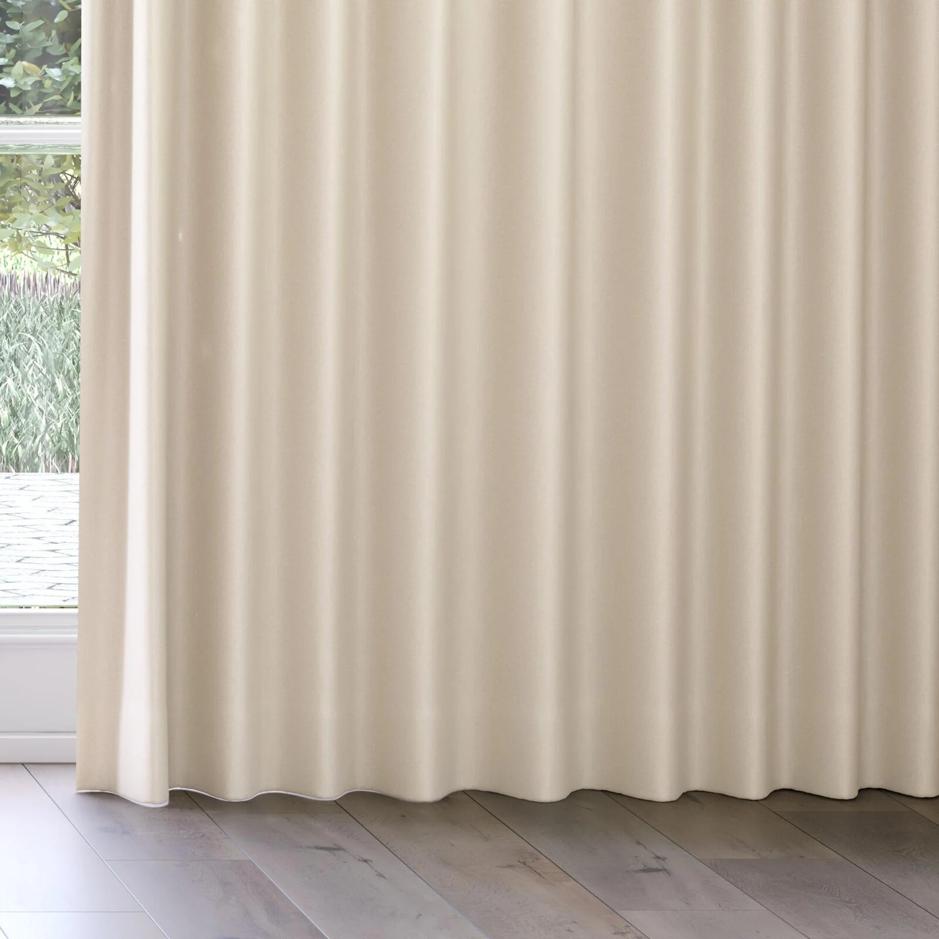 Bottom view of Excel Sand, on curtain rail