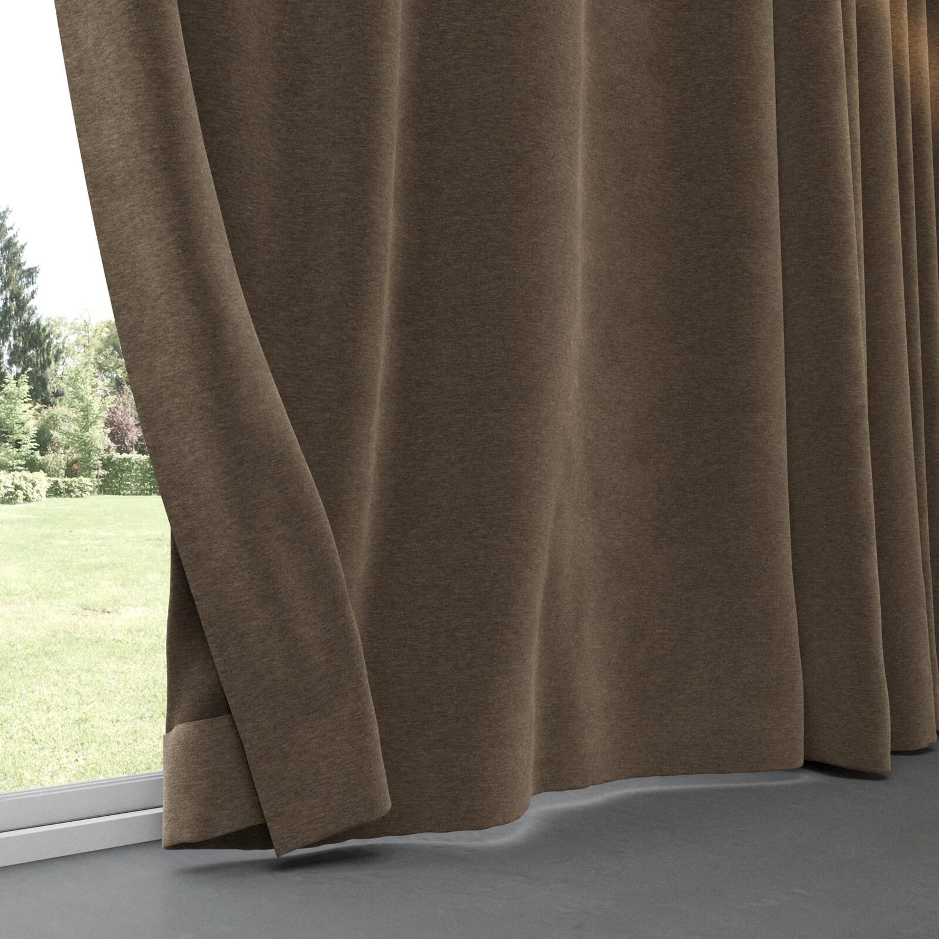 Bottom view of Geneva Bison, pinch pleat