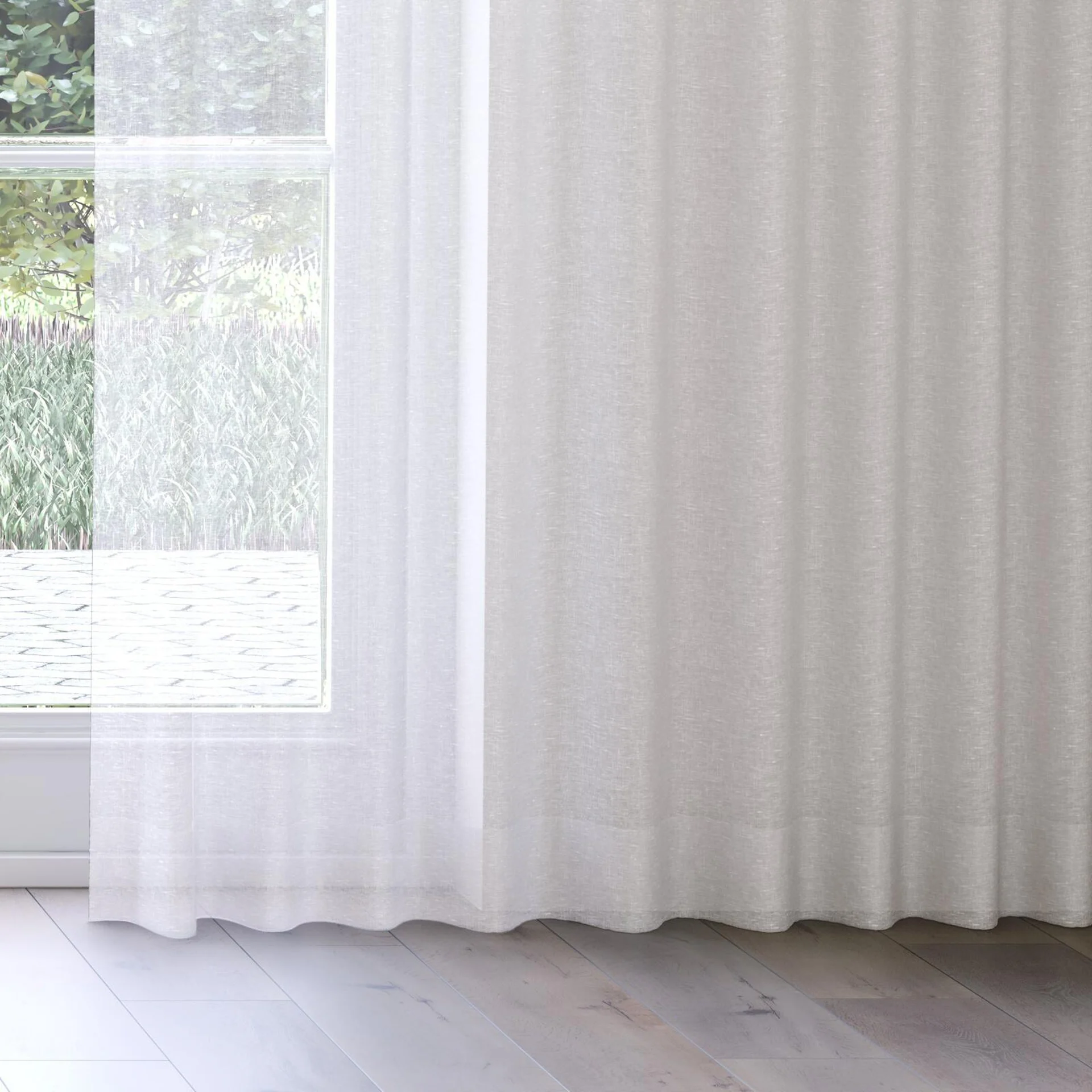 Bottom view of Enso Pearl, on curtain rail
