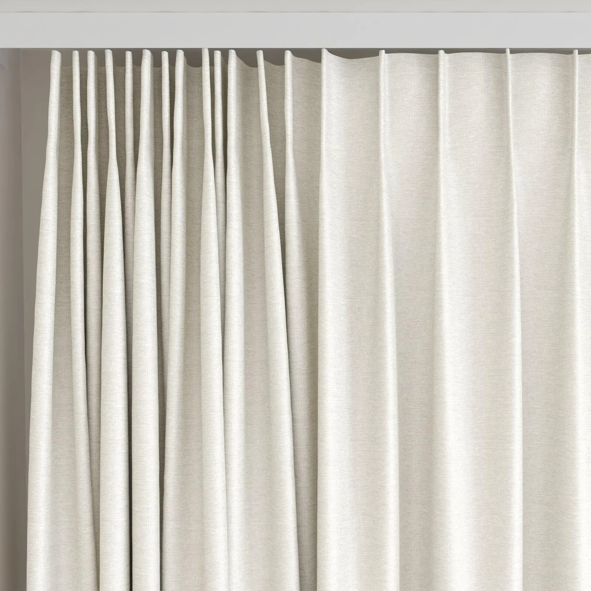 Top view of Ocean Linen, on curtain rail