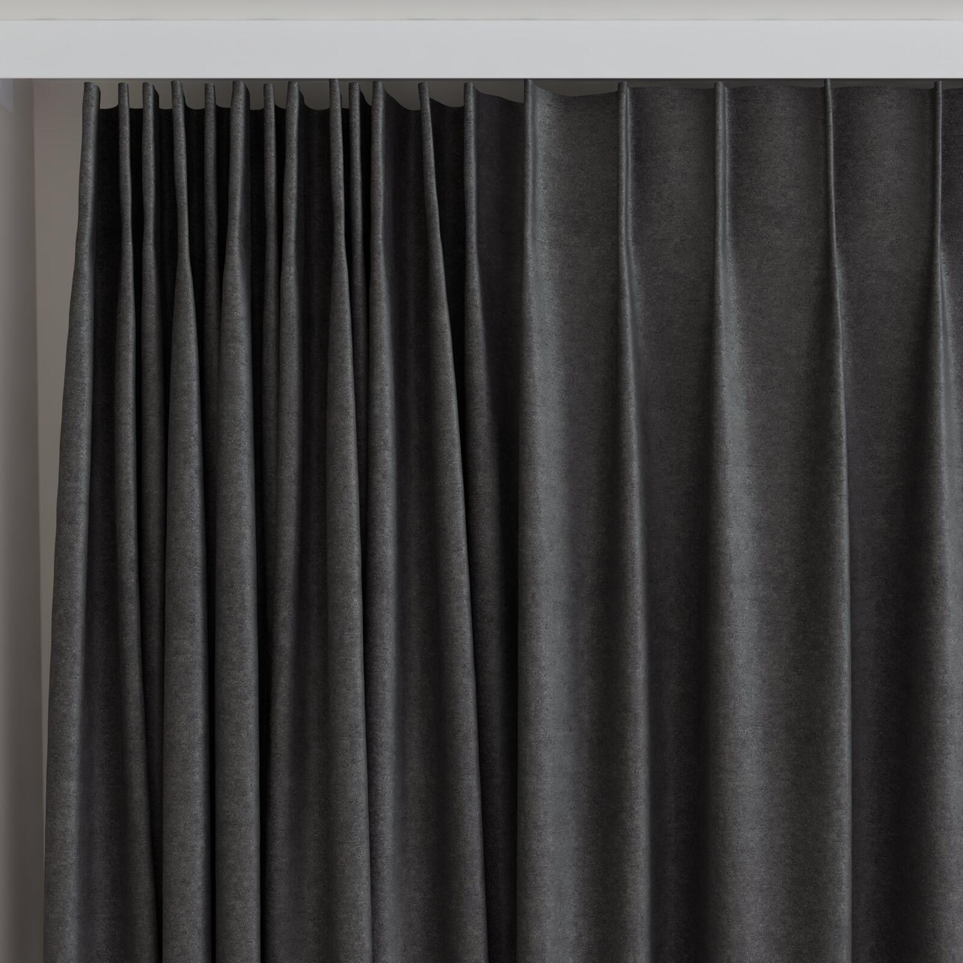 Top view of Baron Pewter, on curtain rail