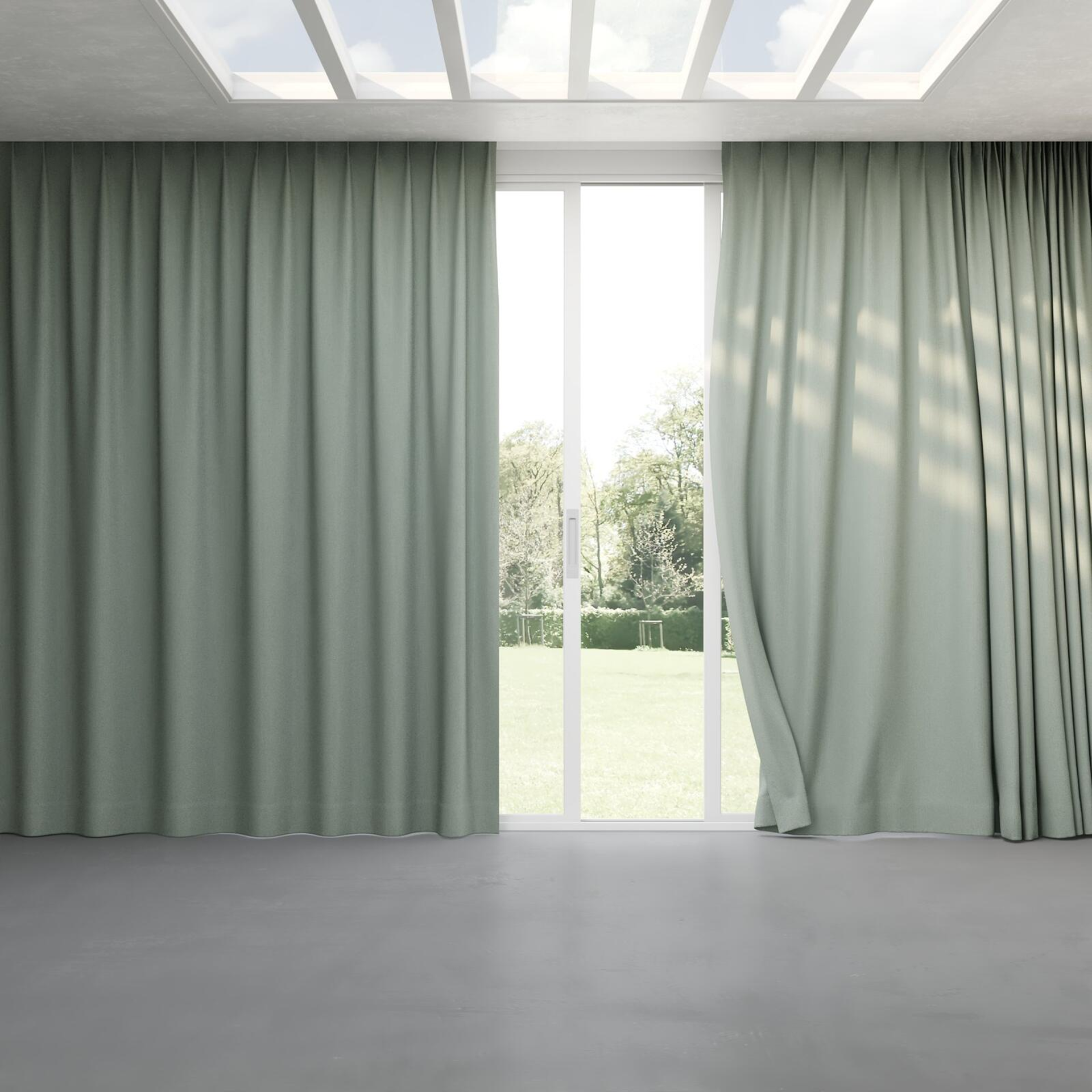 Full view of Northstar Jade, pinch pleat