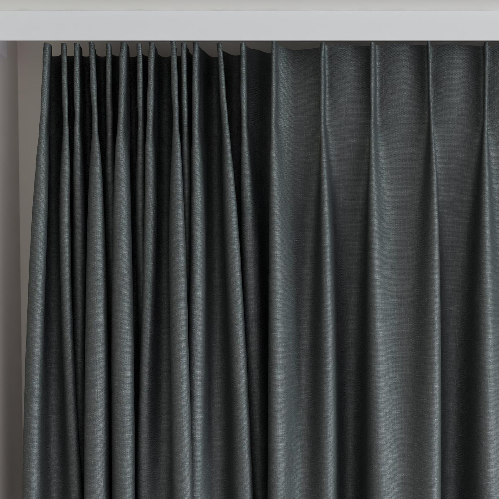 Top view of Soho Coal, on curtain rail