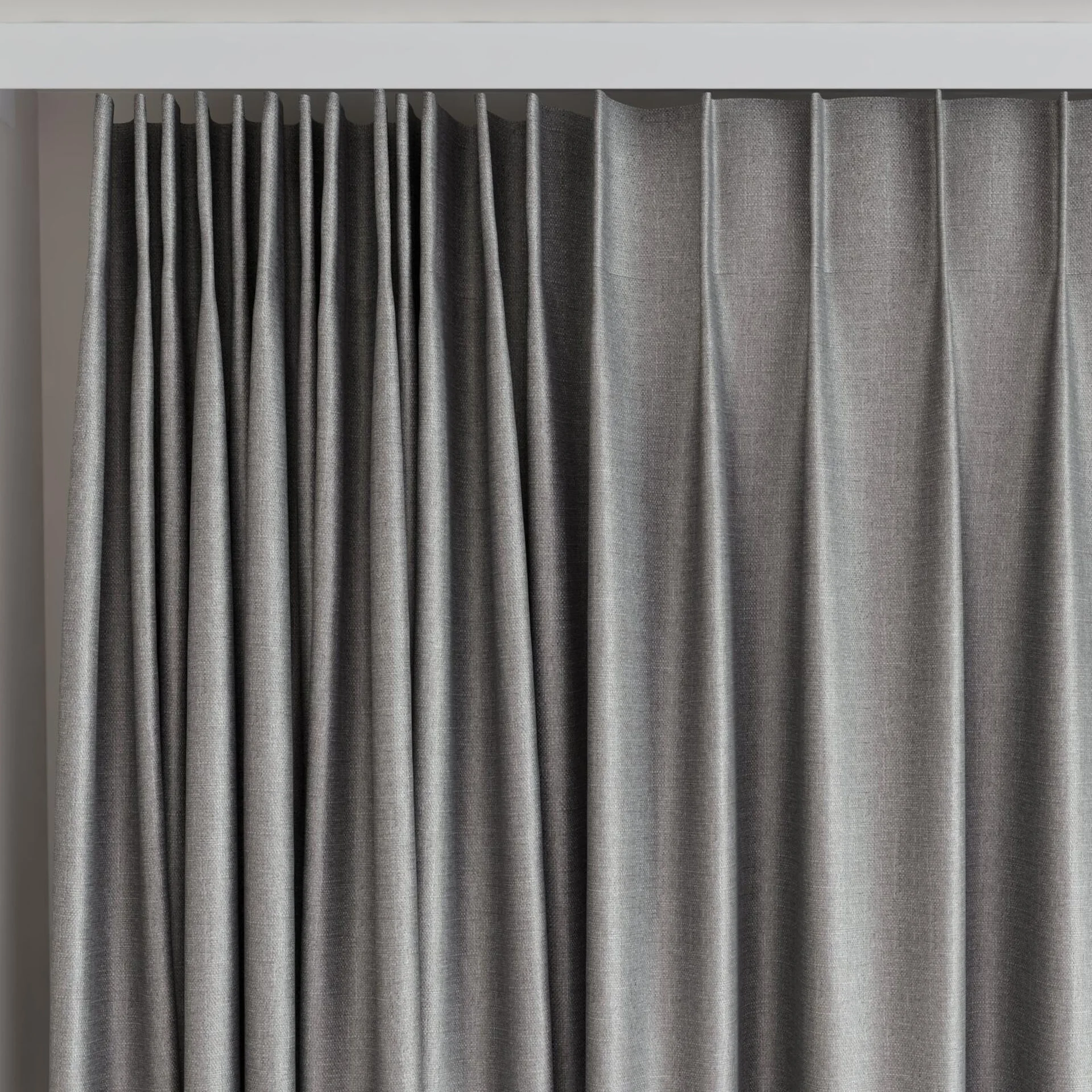 Top view of Stallion 2 Blackout Statue, on curtain rail