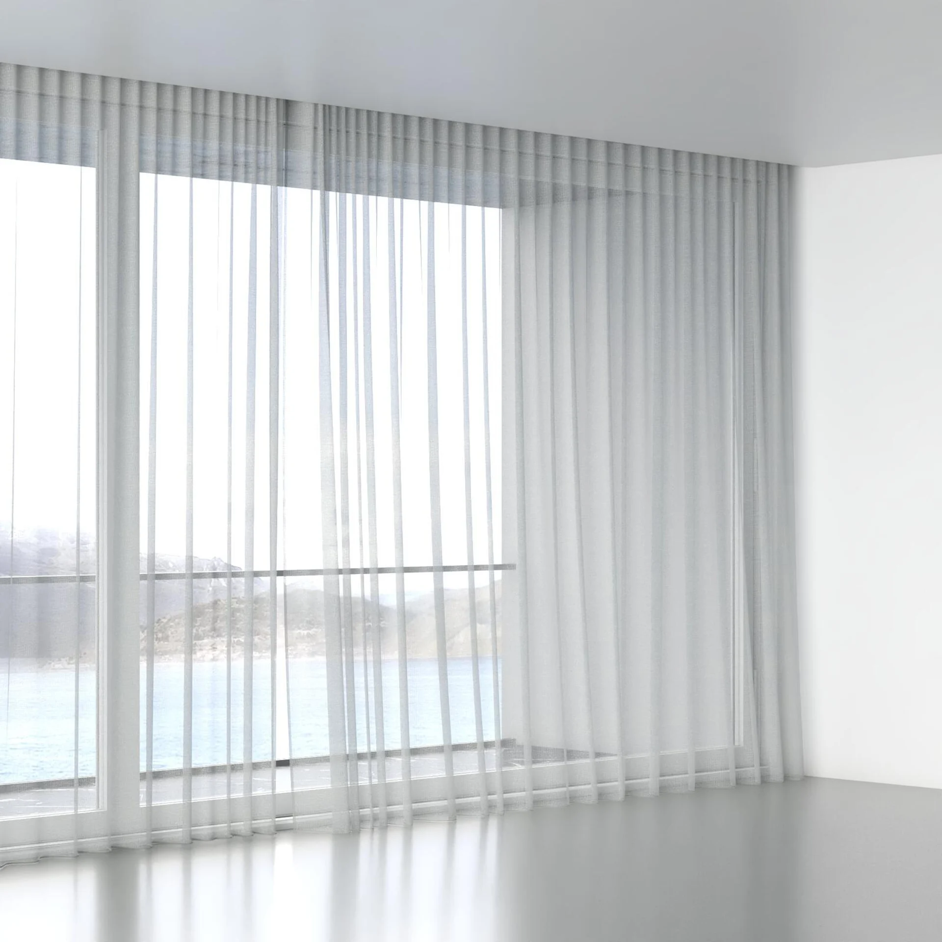 Full view of Radiant Snow, wave pleat
